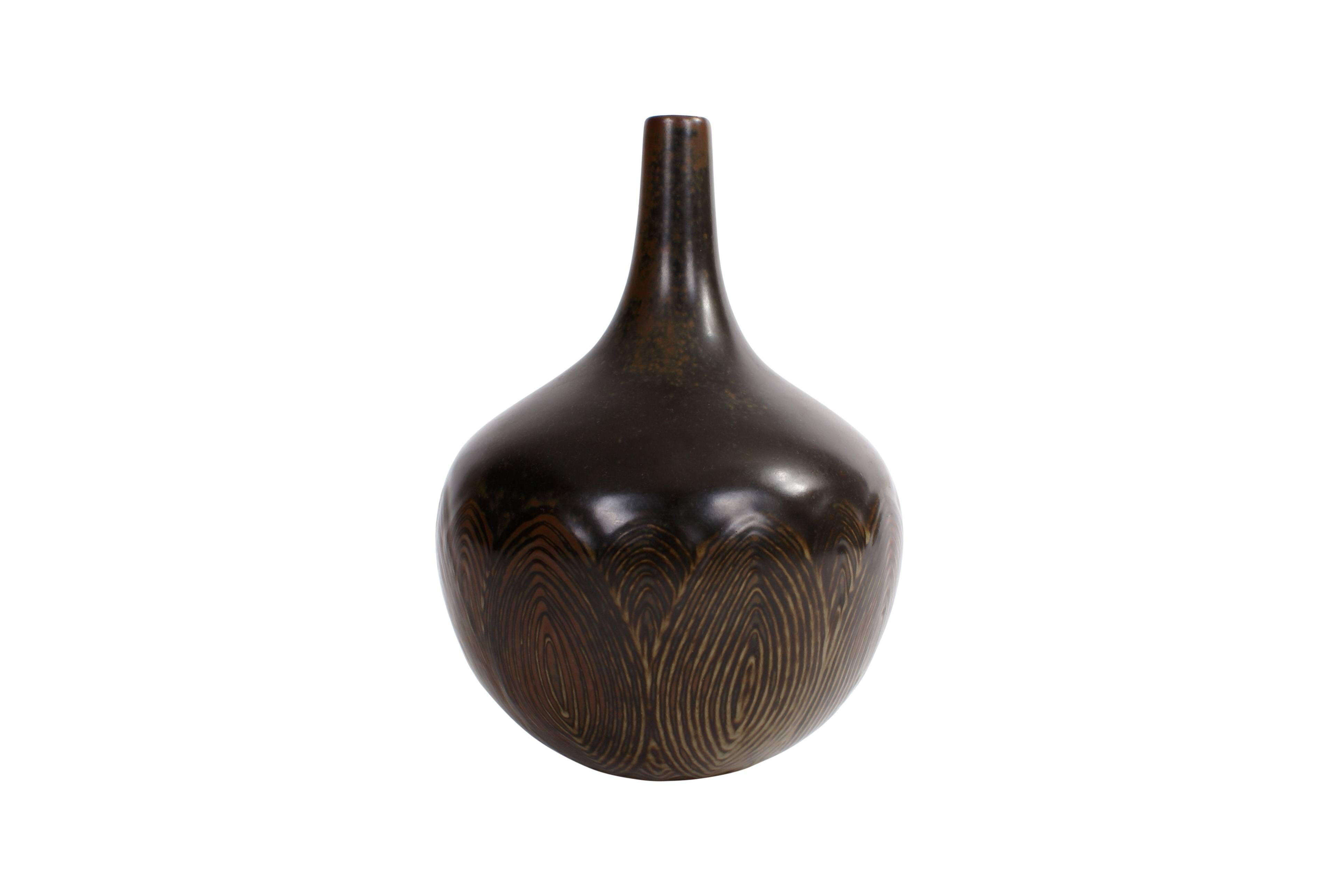 Danish Axel Salto Stoneware Vase in Dilou Glaze for Royal Copenhagen For Sale