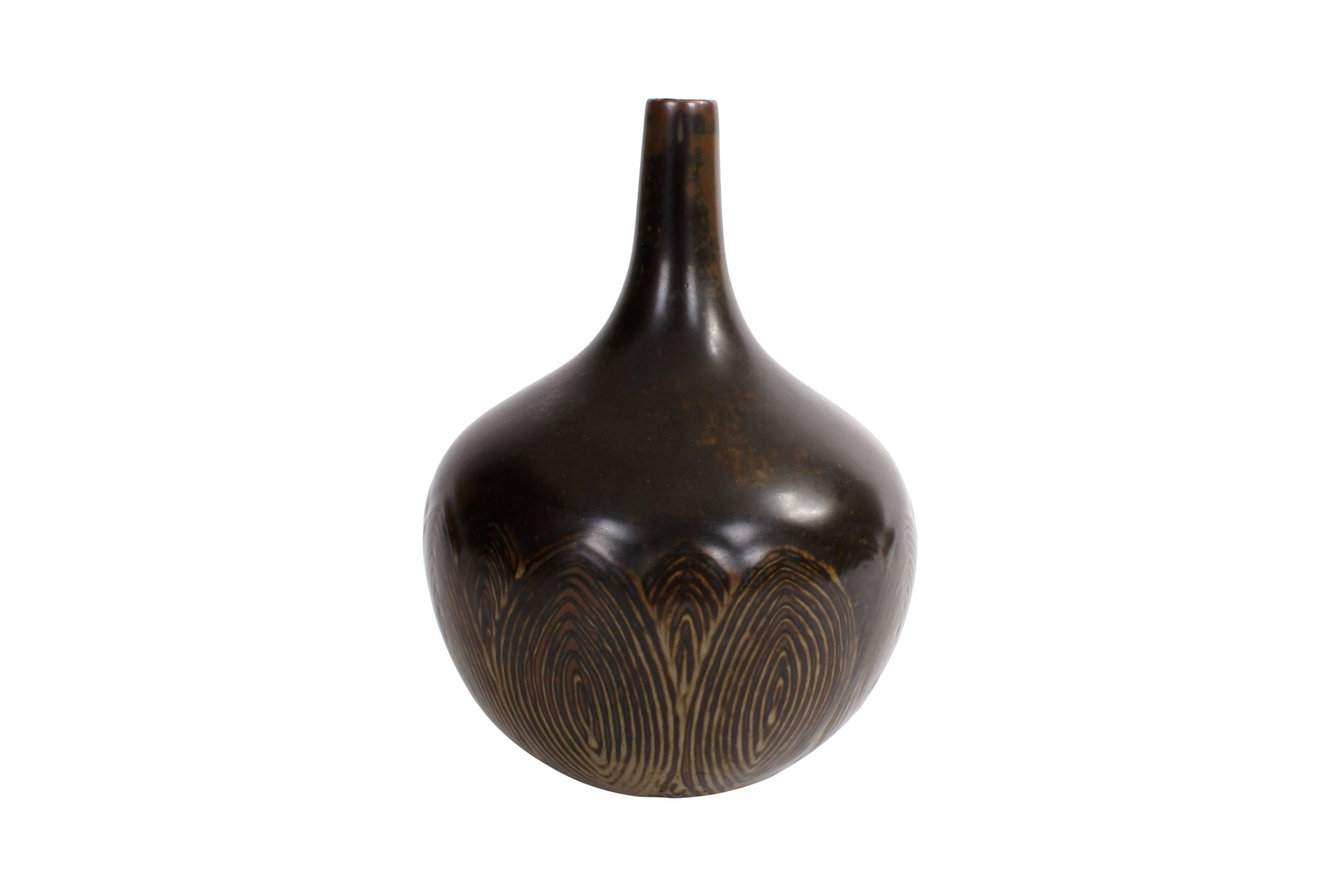 Axel Salto Stoneware Vase in Dilou Glaze for Royal Copenhagen For Sale 1