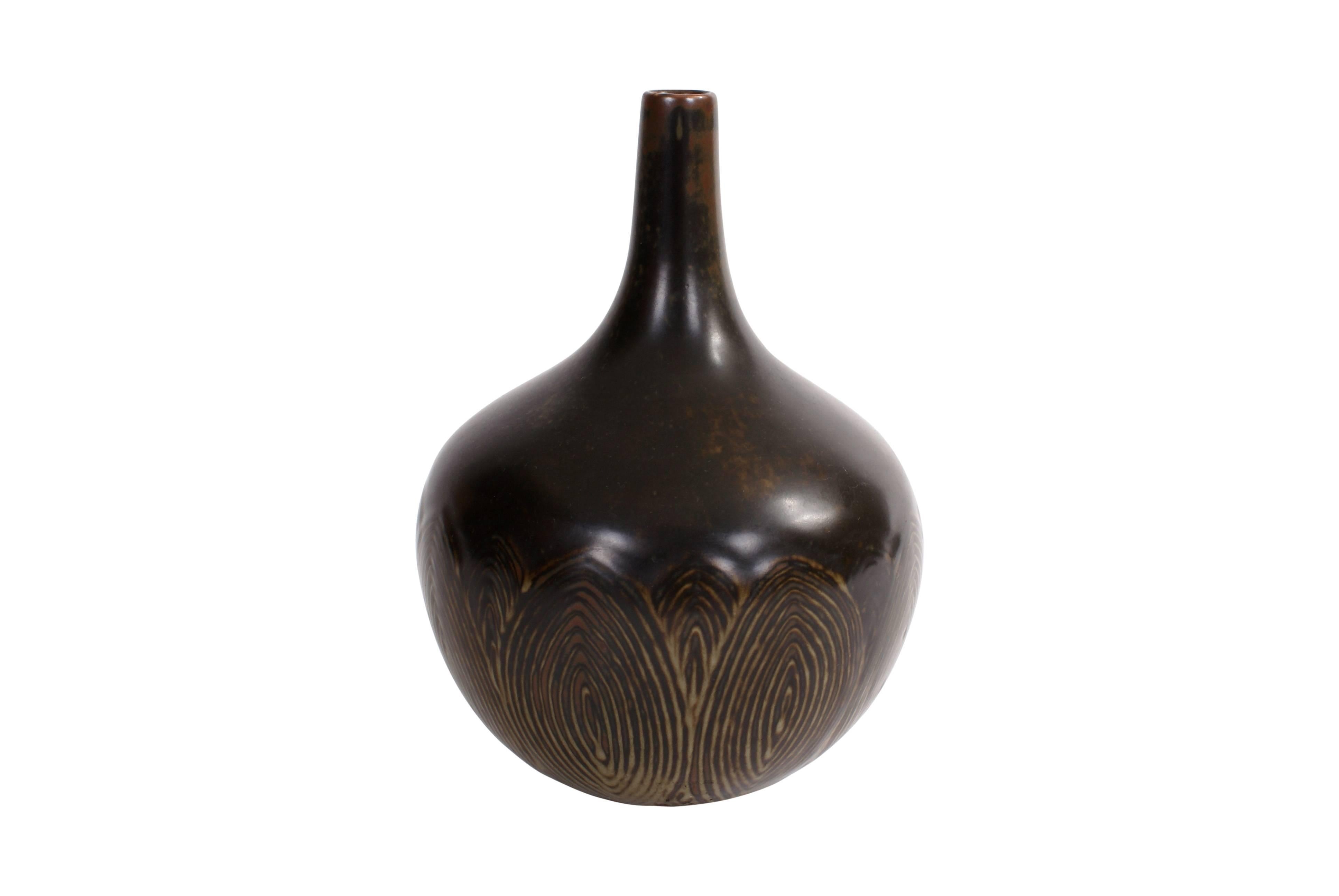 Axel Salto Stoneware Vase in Dilou Glaze for Royal Copenhagen For Sale 3