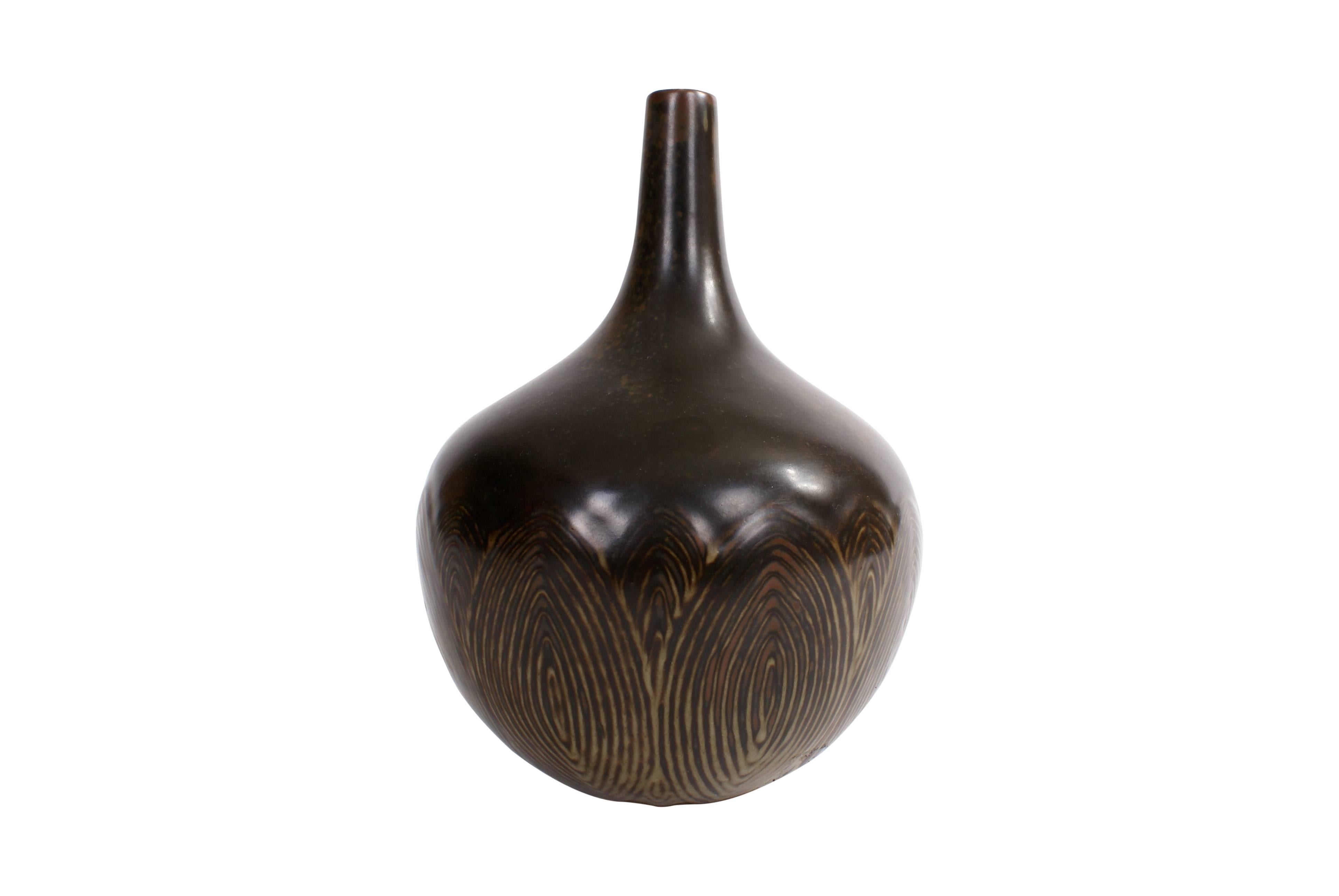 Axel Salto Stoneware Vase in Dilou Glaze for Royal Copenhagen For Sale 4
