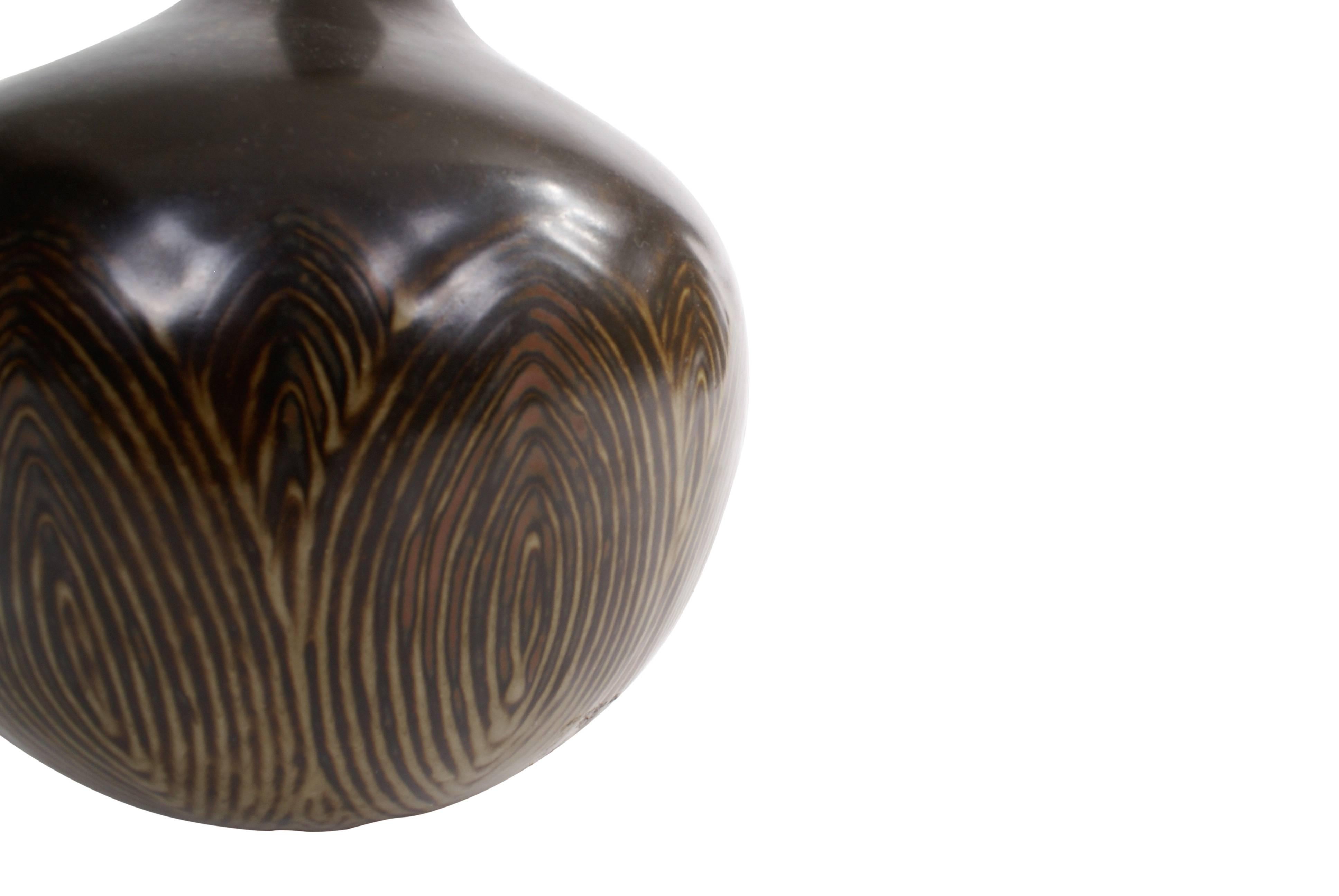 Scandinavian Modern Axel Salto Stoneware Vase in Dilou Glaze for Royal Copenhagen For Sale