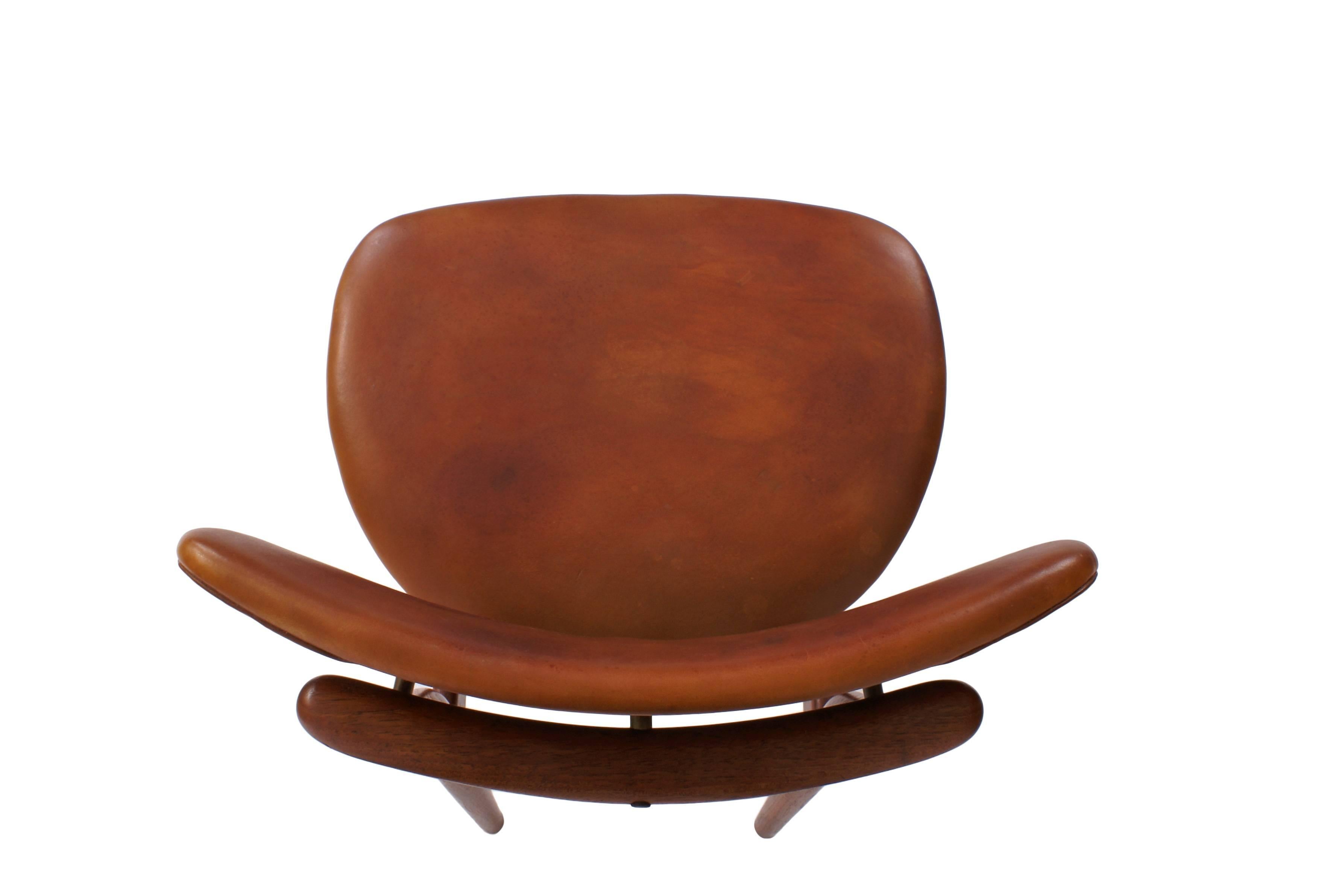 Finn Juhl NV55 Chair for Niels Vodder in Teak and Natural Leather, 1955 1