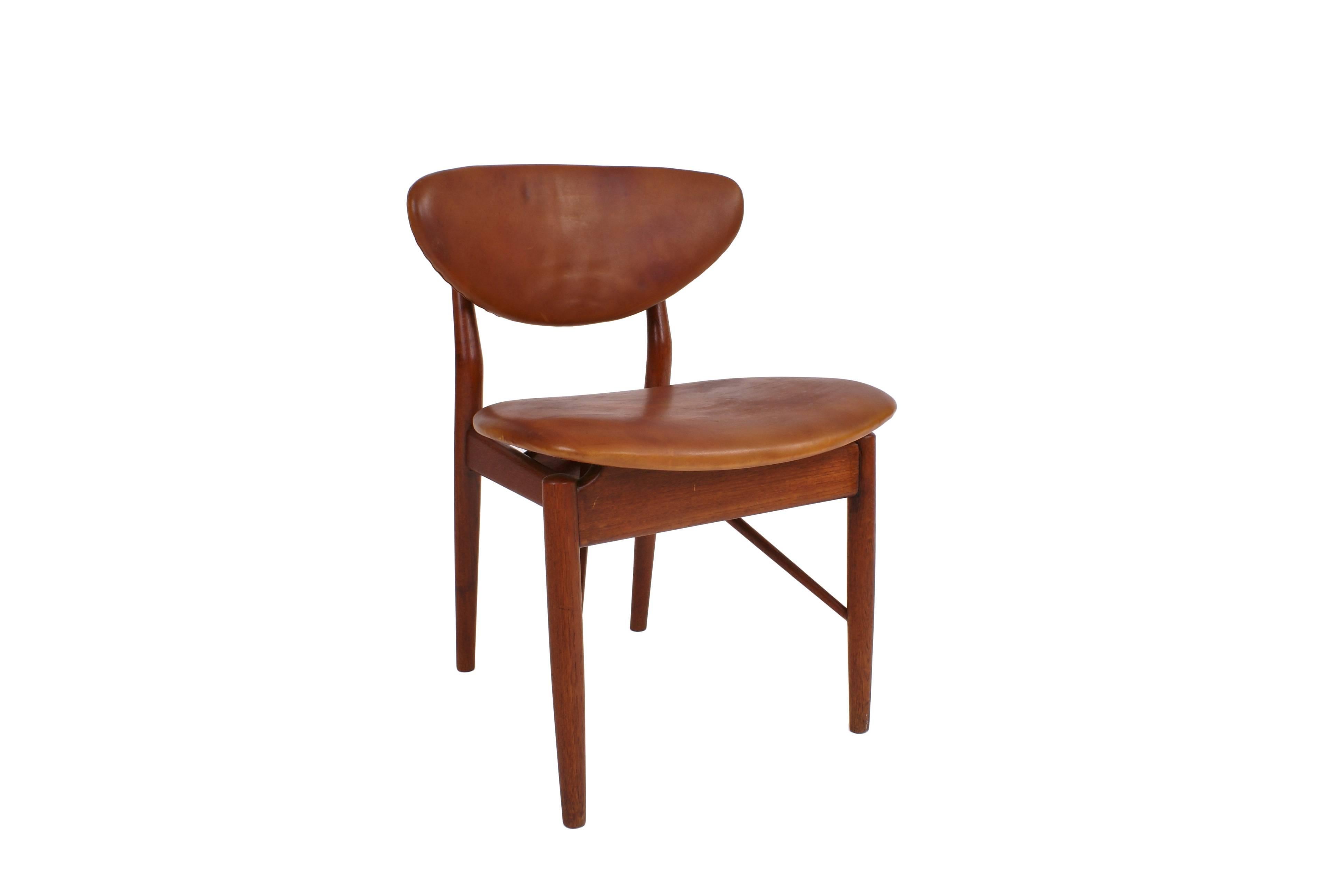 Finn Juhl NV55 Chair for Niels Vodder in Teak and Natural Leather, 1955 2