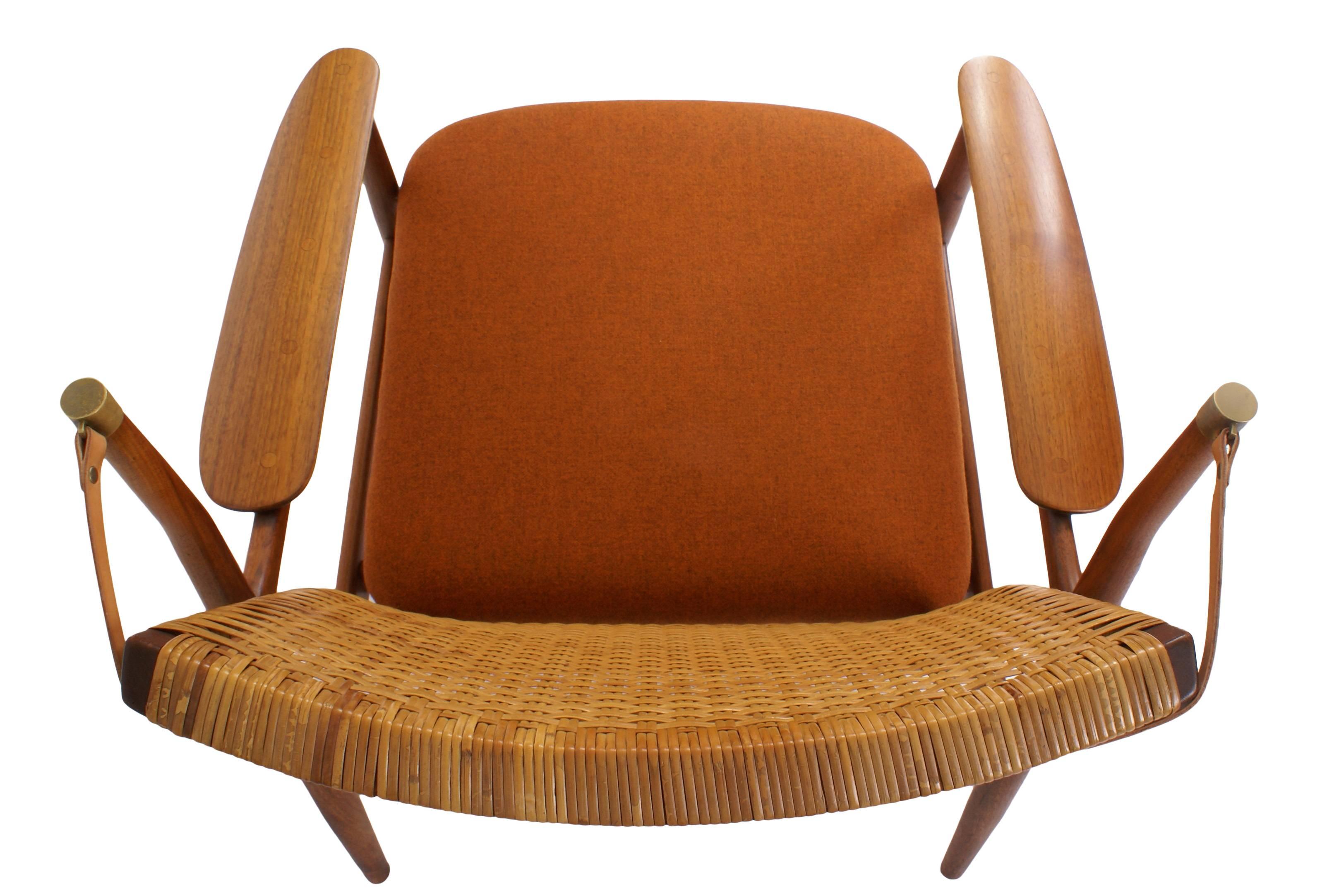 Finn Juhl FJ-55 Easy Chair in Teak for Baker In Excellent Condition In Copenhagen, DK