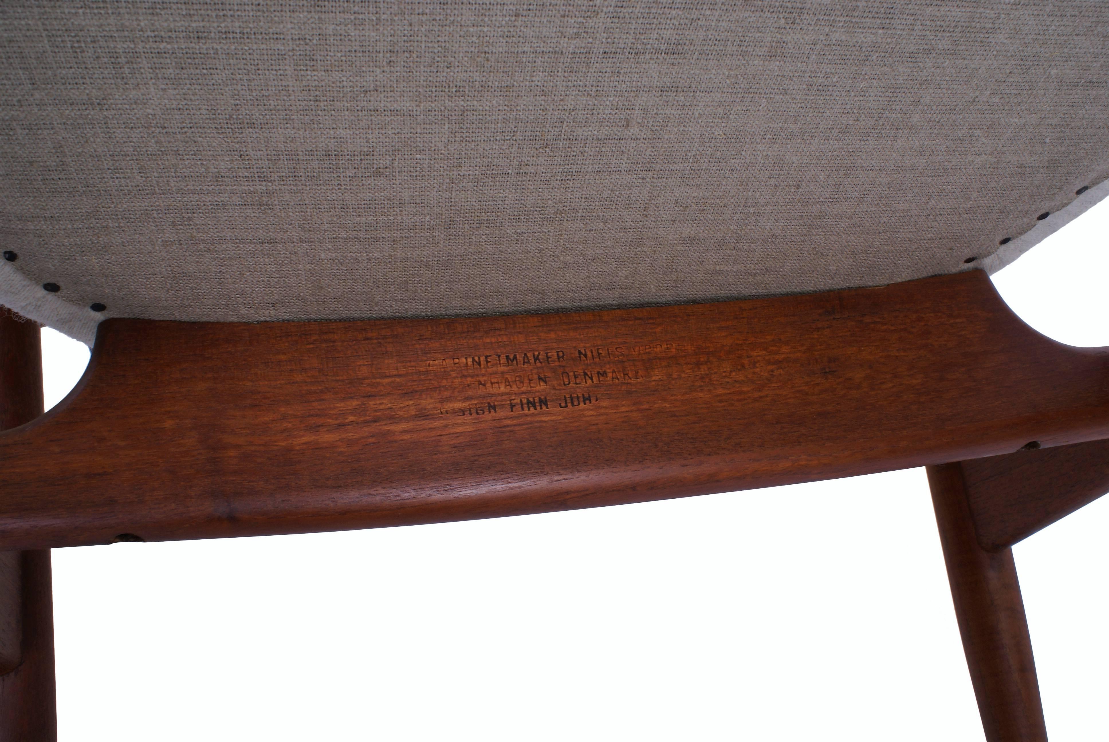 Finn Juhl Pair of NV53 Easy Chairs in Teak for Niels Vodder, 1953 For Sale 3