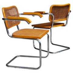 Rare Set of 8 Italian Cesca Chairs by Cidue, Italy