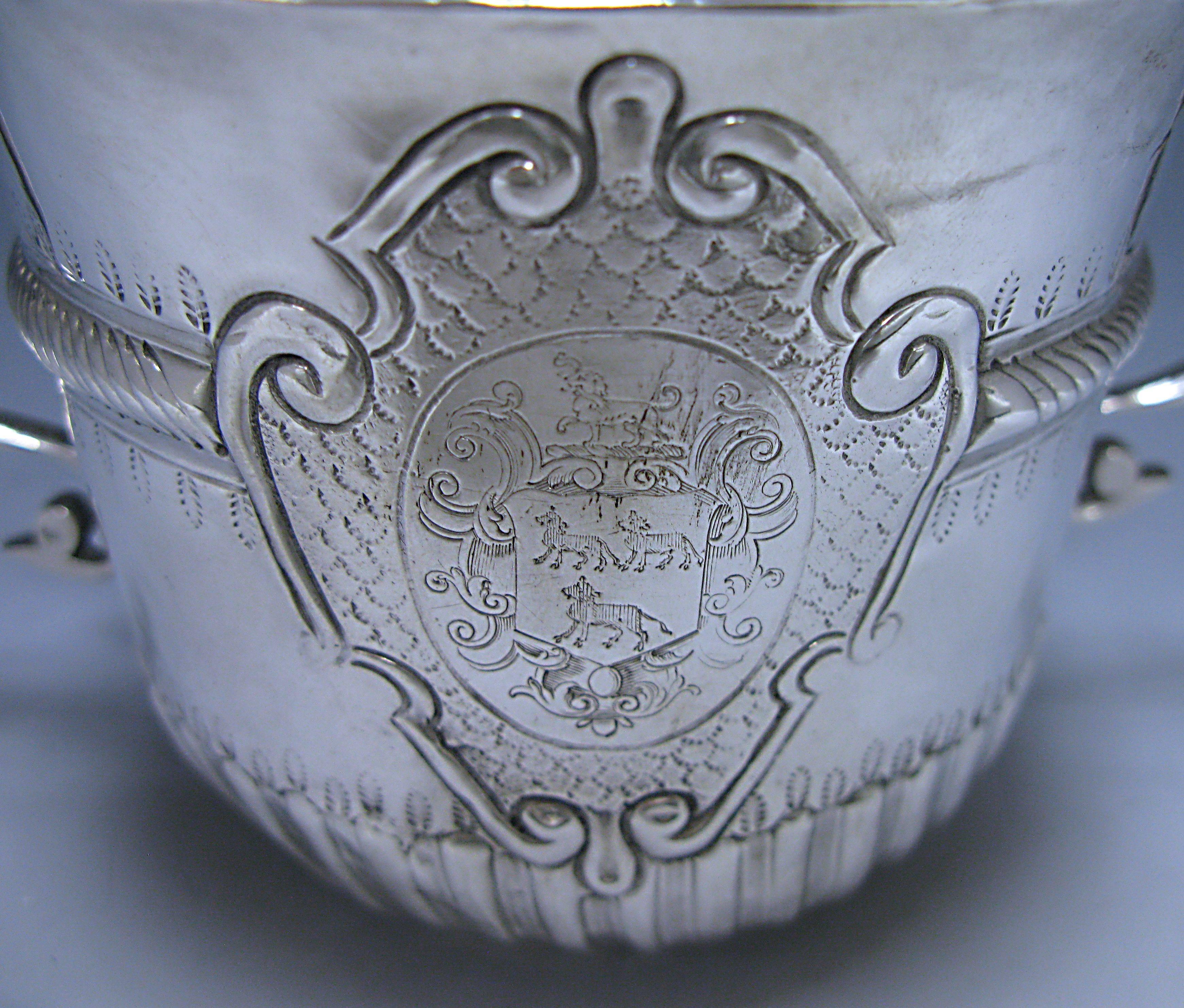 Early 18th Century Queen Anne Britannia Silver Porringer For Sale