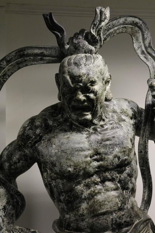 Monumental Pair of Impressive Japanese Bronze Nio Buddha Guardian