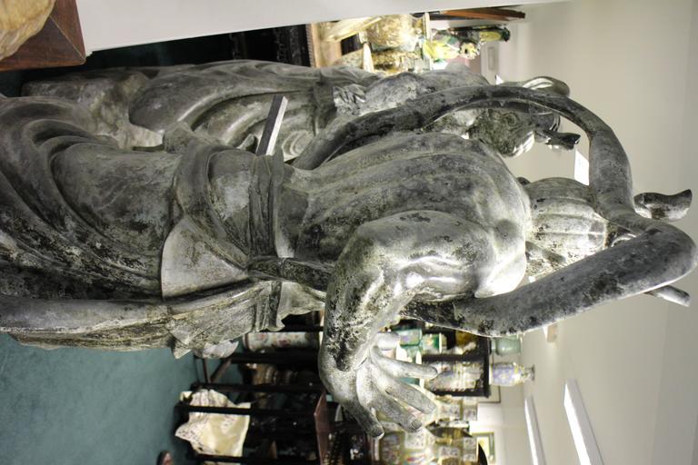 Monumental Pair of Impressive Japanese Bronze Nio Buddha Guardian