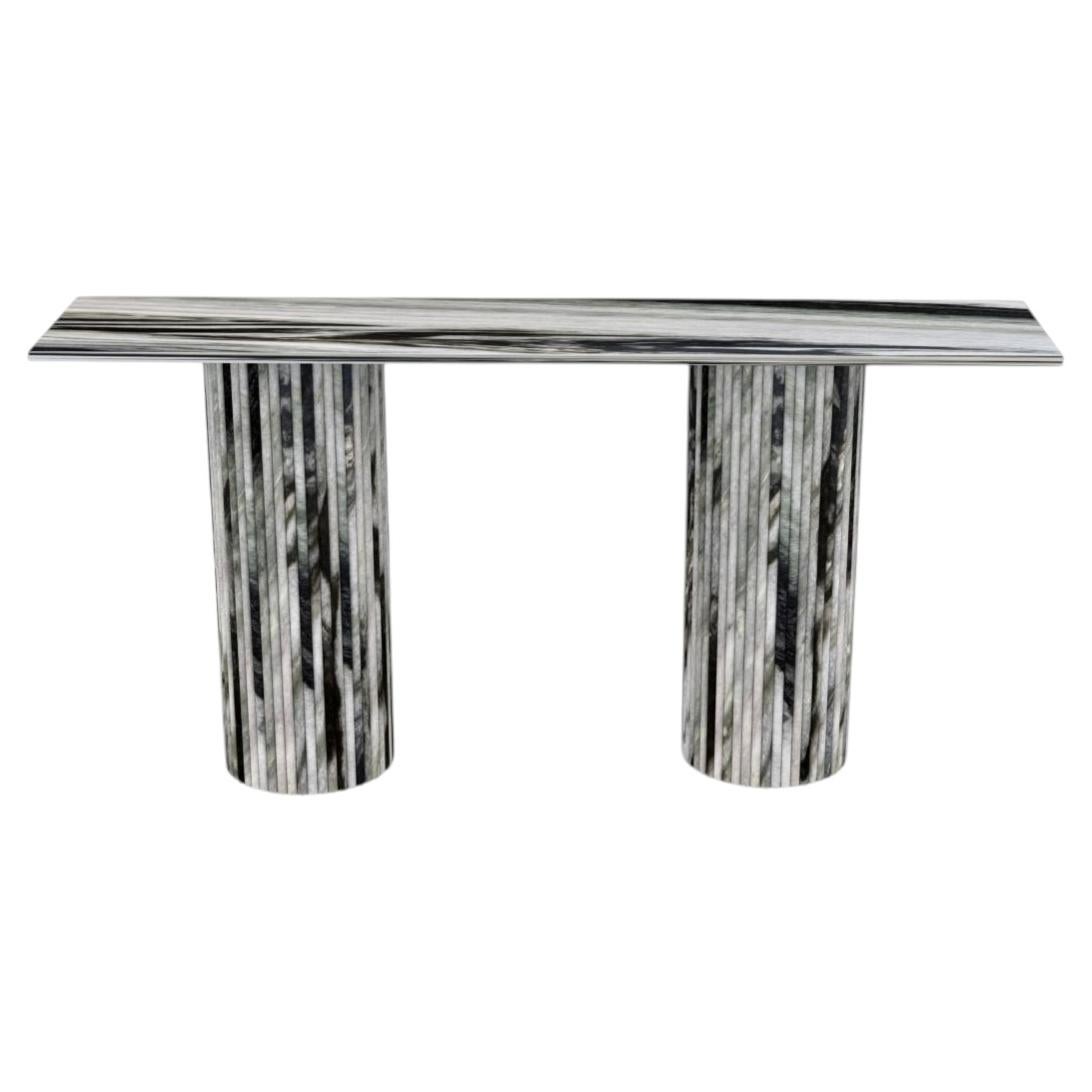 STONE VALLEY Console Table Ombrure in Panda marble – Rectangular For Sale