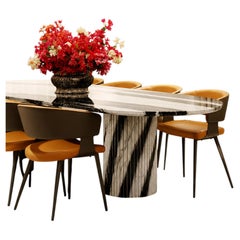 STONE VALLEY Dining Table REFLEKO in Panda marble – Oblong