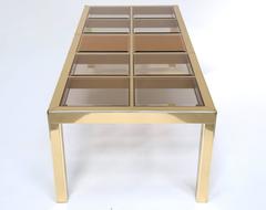 Mastercraft brass and glass mid century extending dining table.