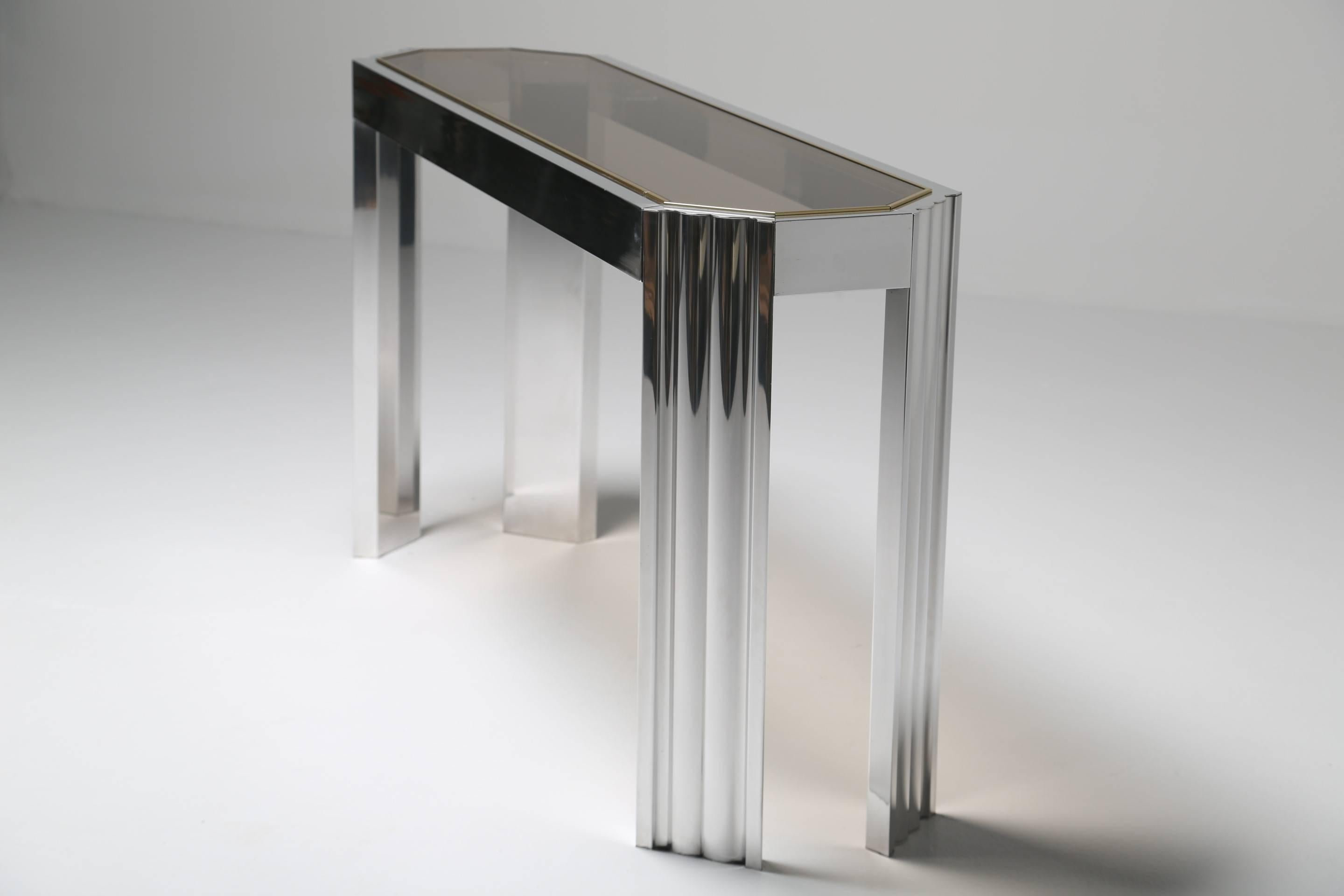 Mid-Century Aluminum Console Table In Good Condition In Oberstown, Lusk, IE