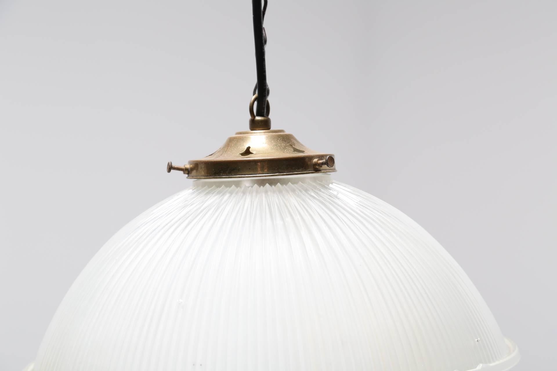 Mid-Century Modern Mid-Century Large Industrial Holophane Lamp