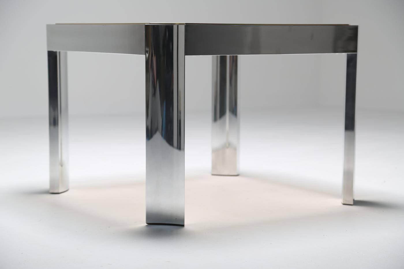 Late 20th Century Mid-century Aluminum Side Table For Sale