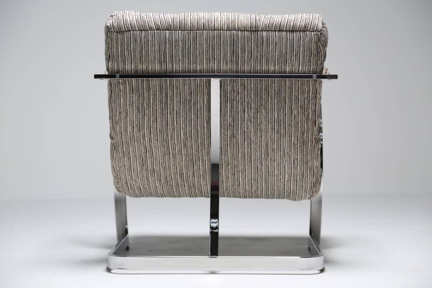 American Mid-century Lounge Chairs, Milo Baughman Style