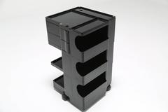 Joe Colombo Black Plastic "Boby" Storage Cart