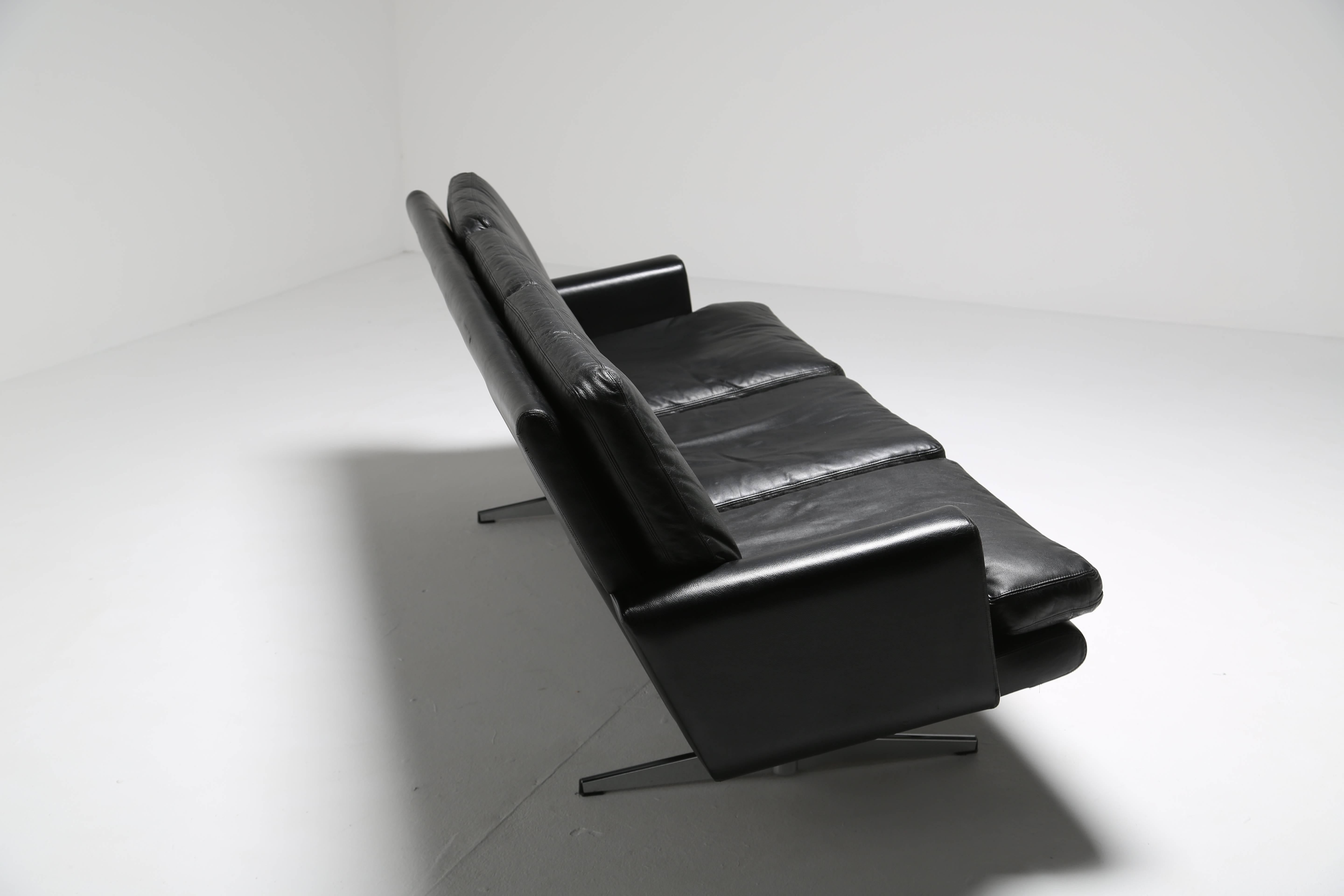 Late 20th Century Howard Keith Three-Seat Leather Sofa