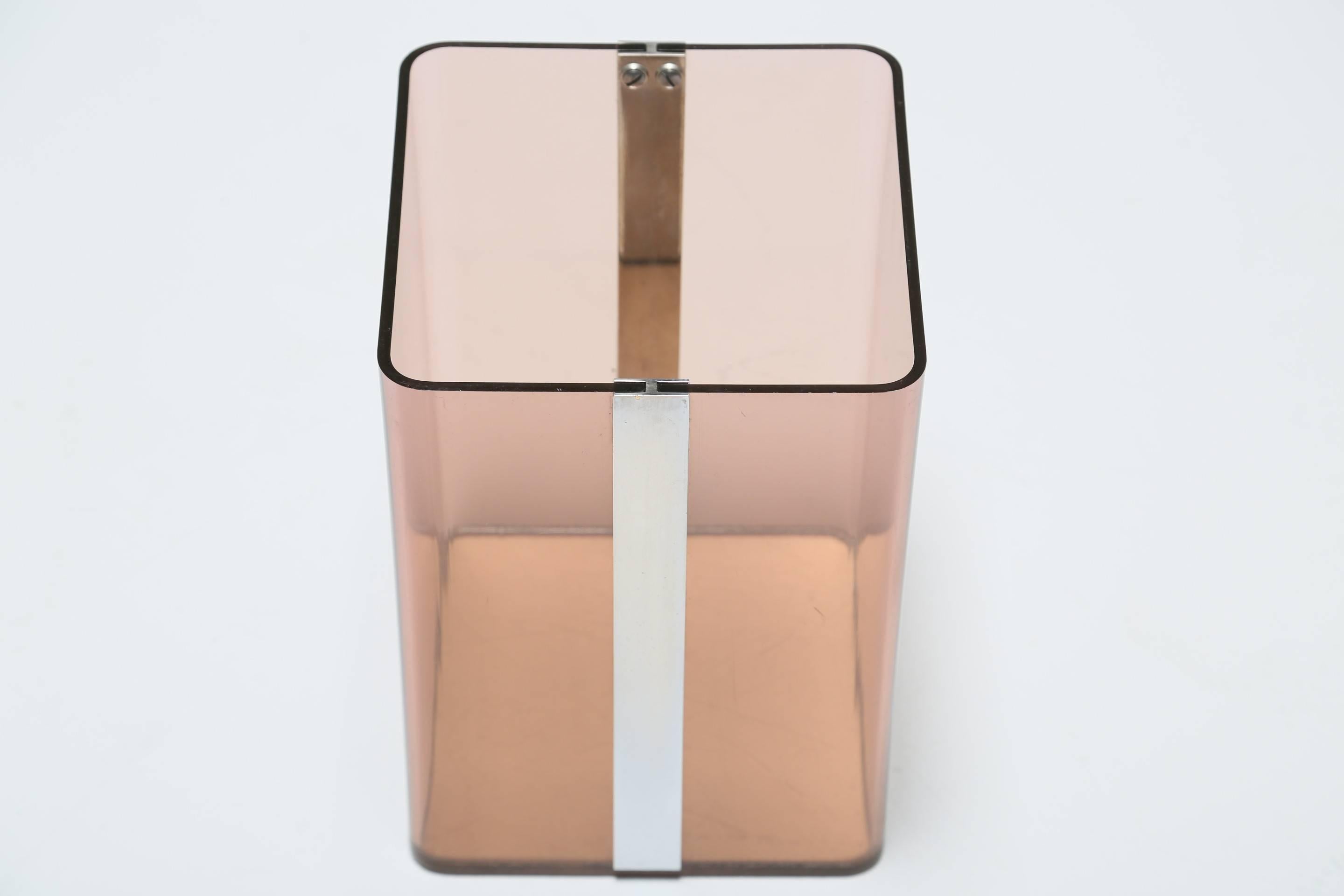 Lucite and Chrome Waste Paper Bin 3