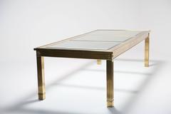 Mastercraft brass and glass exteding mid century dining table, 1970s.