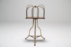 Magazine Stand in Brass and Oak