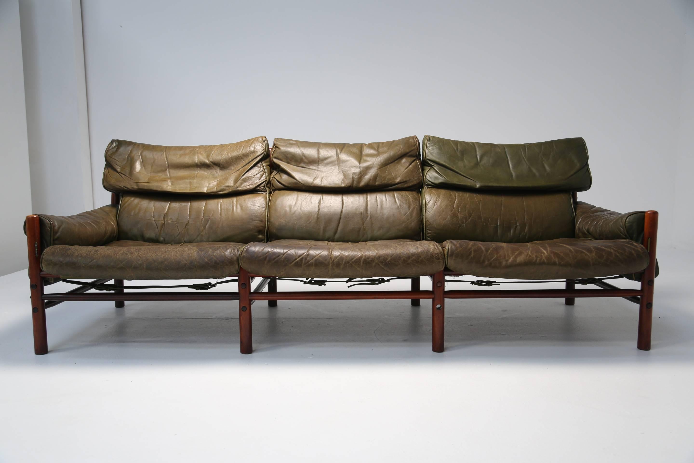 Mid-Century Modern Arne Norell 'Kontiki' Three-Seat Sofa