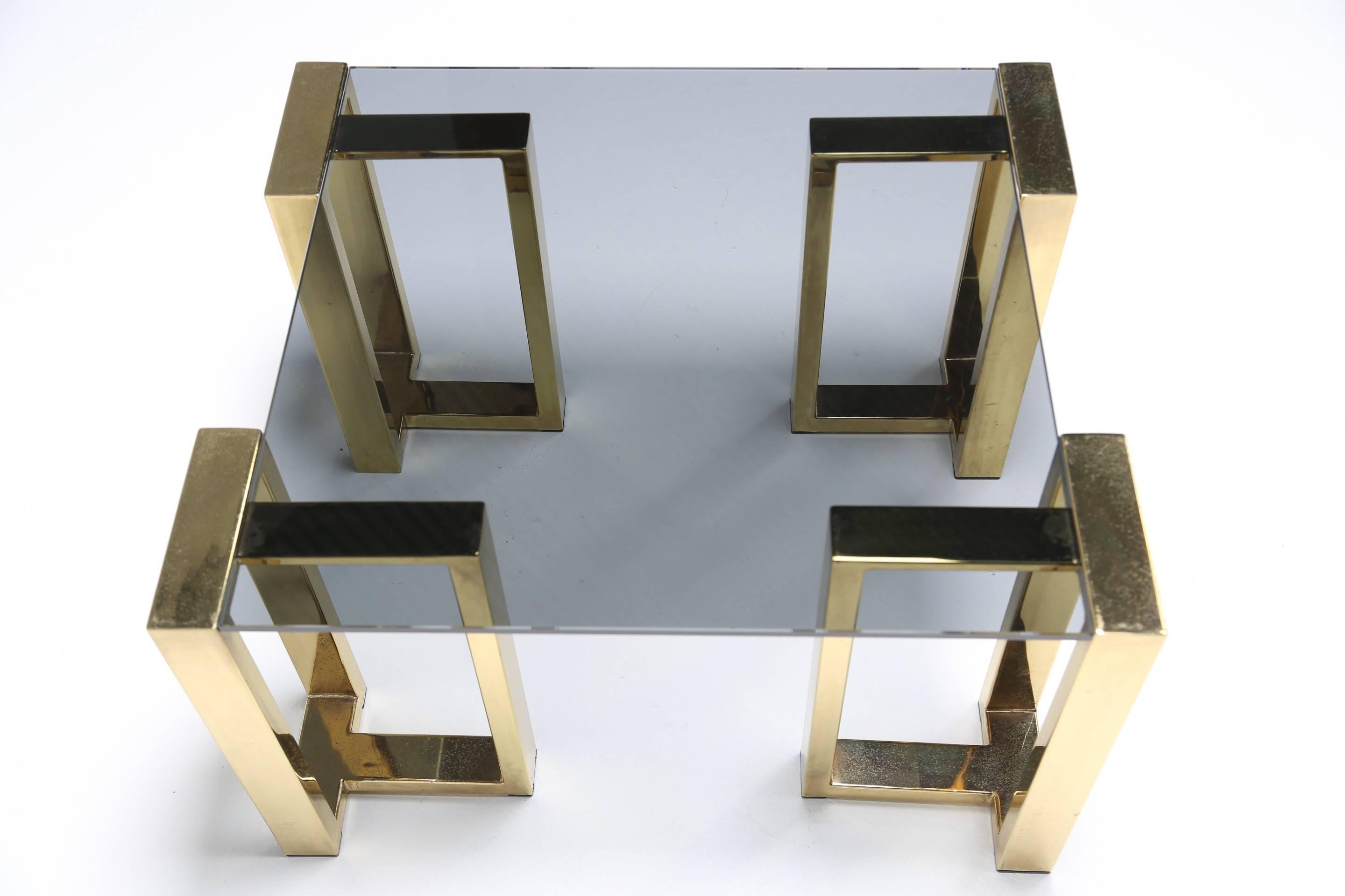 Mid-Century Modern Mid-century Brass Coffee Table or End Table For Sale