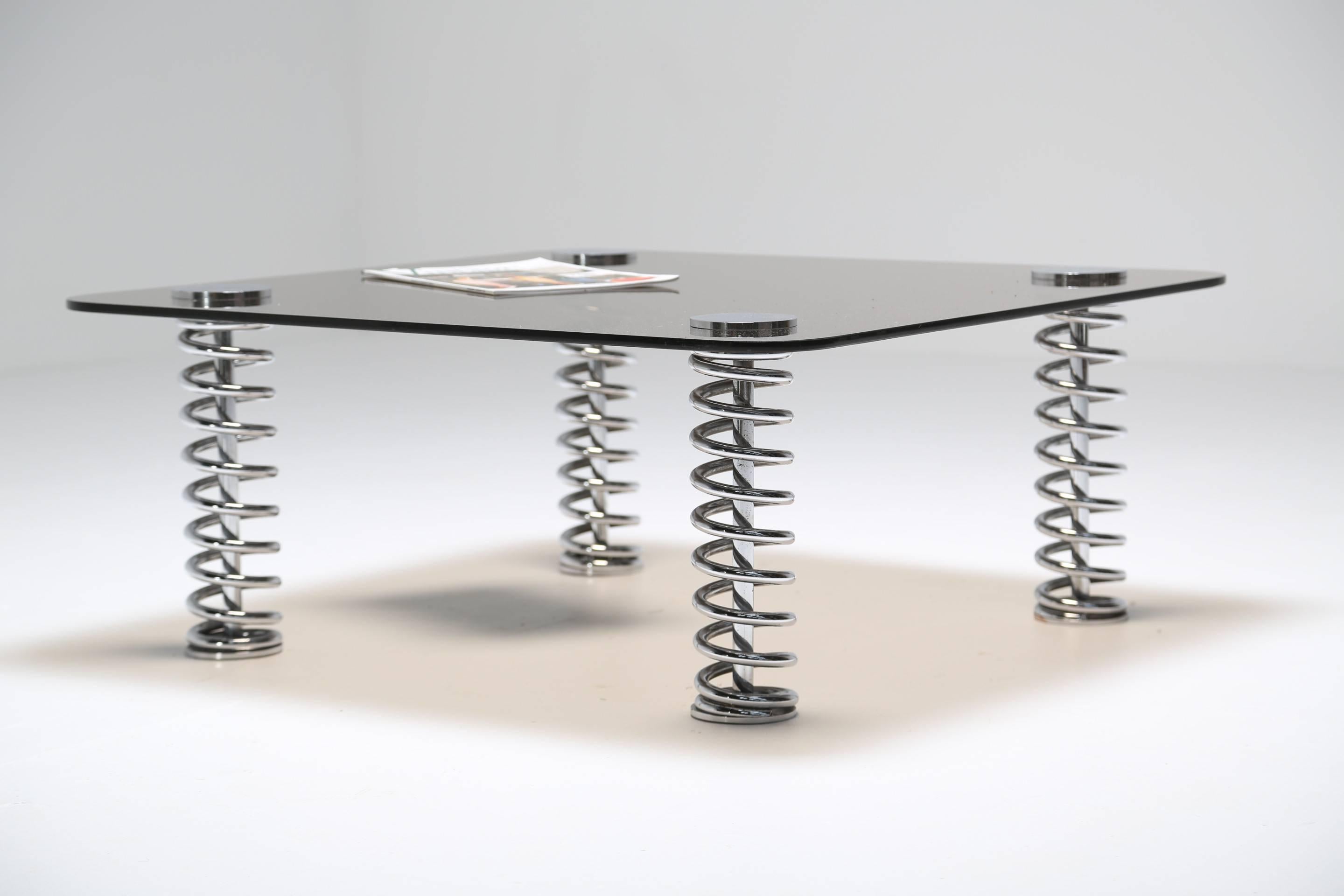 Chrome Spring Coffee Table For Sale 1