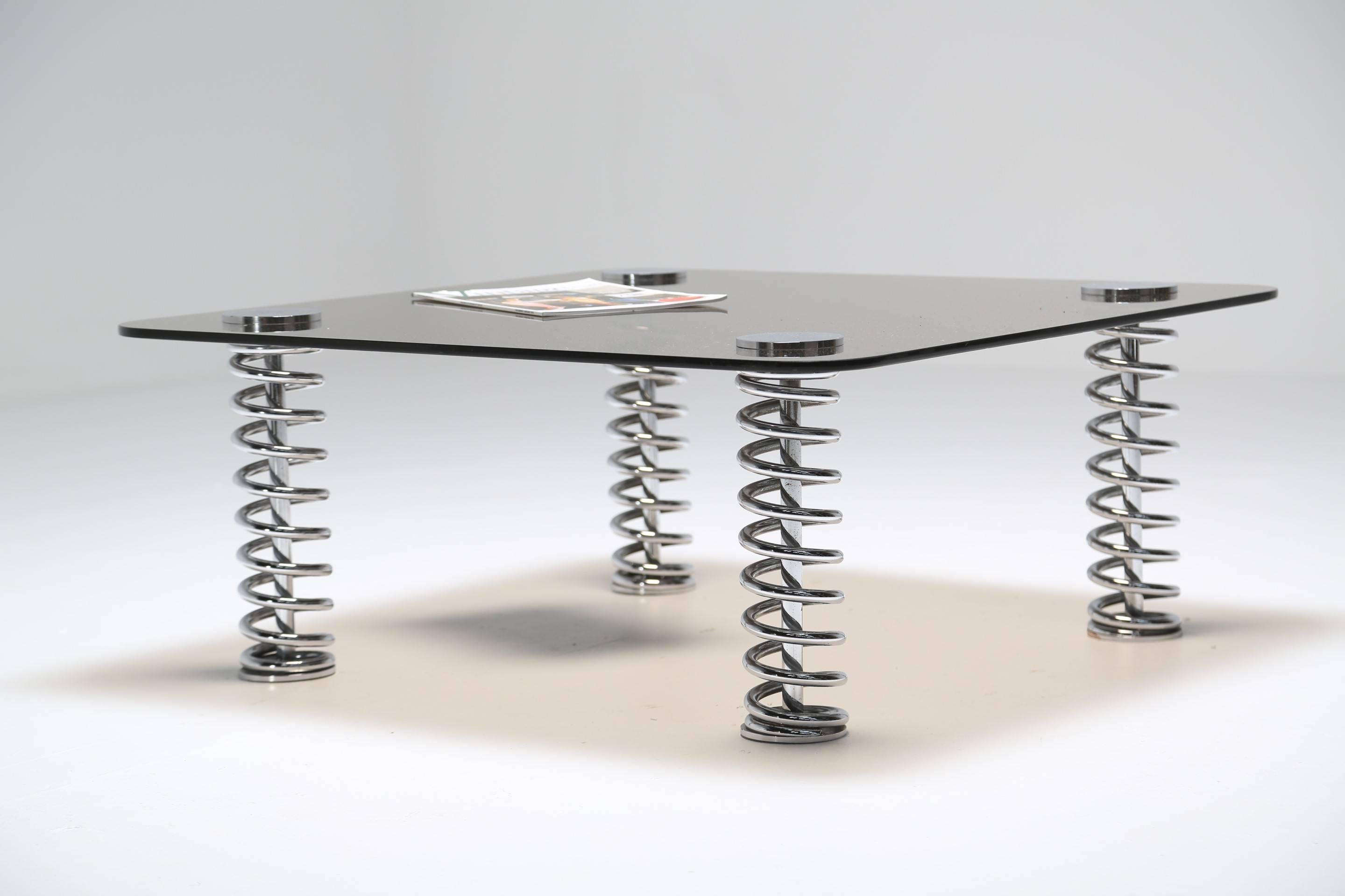 Chrome Spring Coffee Table For Sale 4