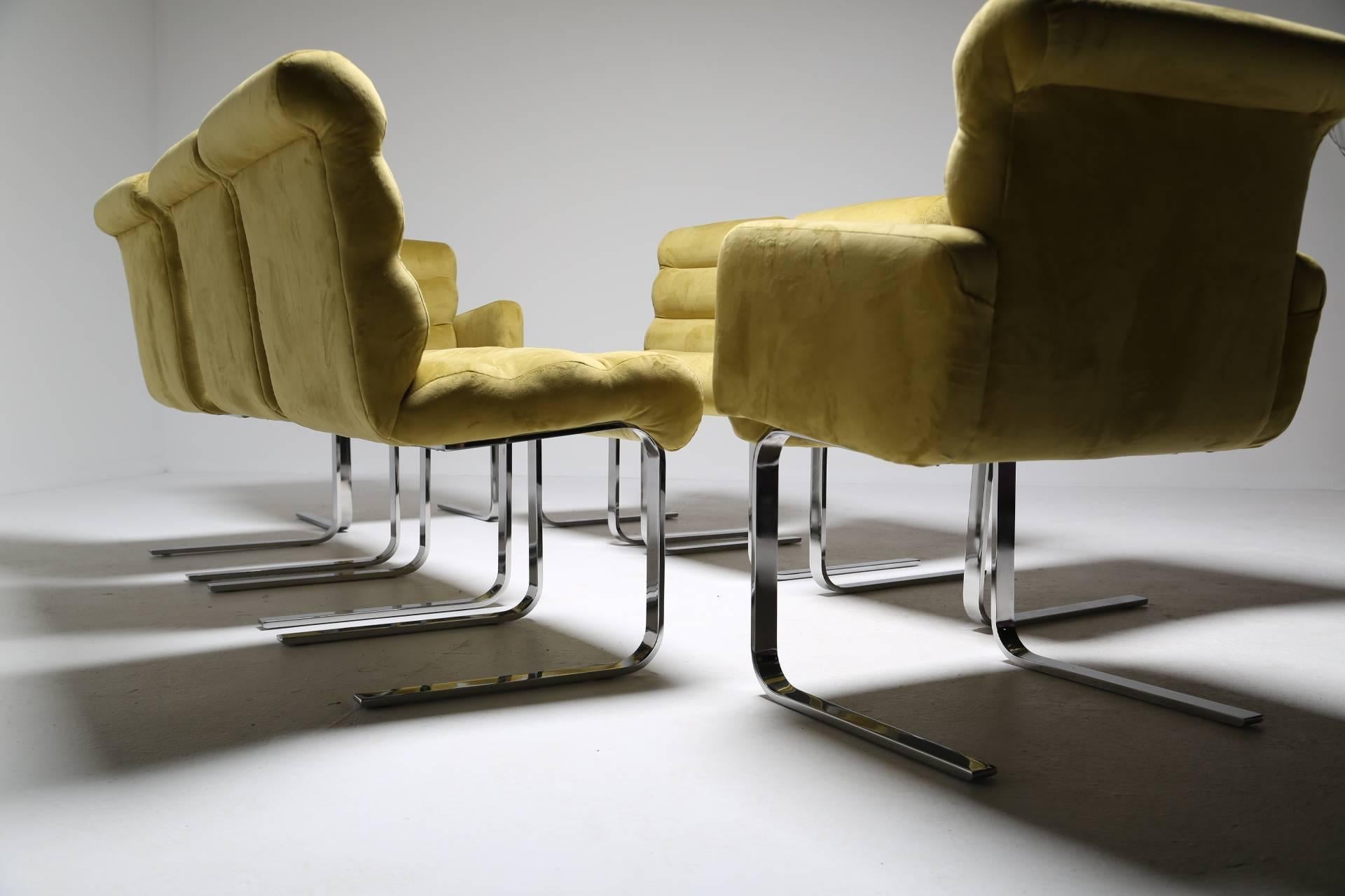 Chrome Mid-Century Modern Dining Chairs by Pace Collection