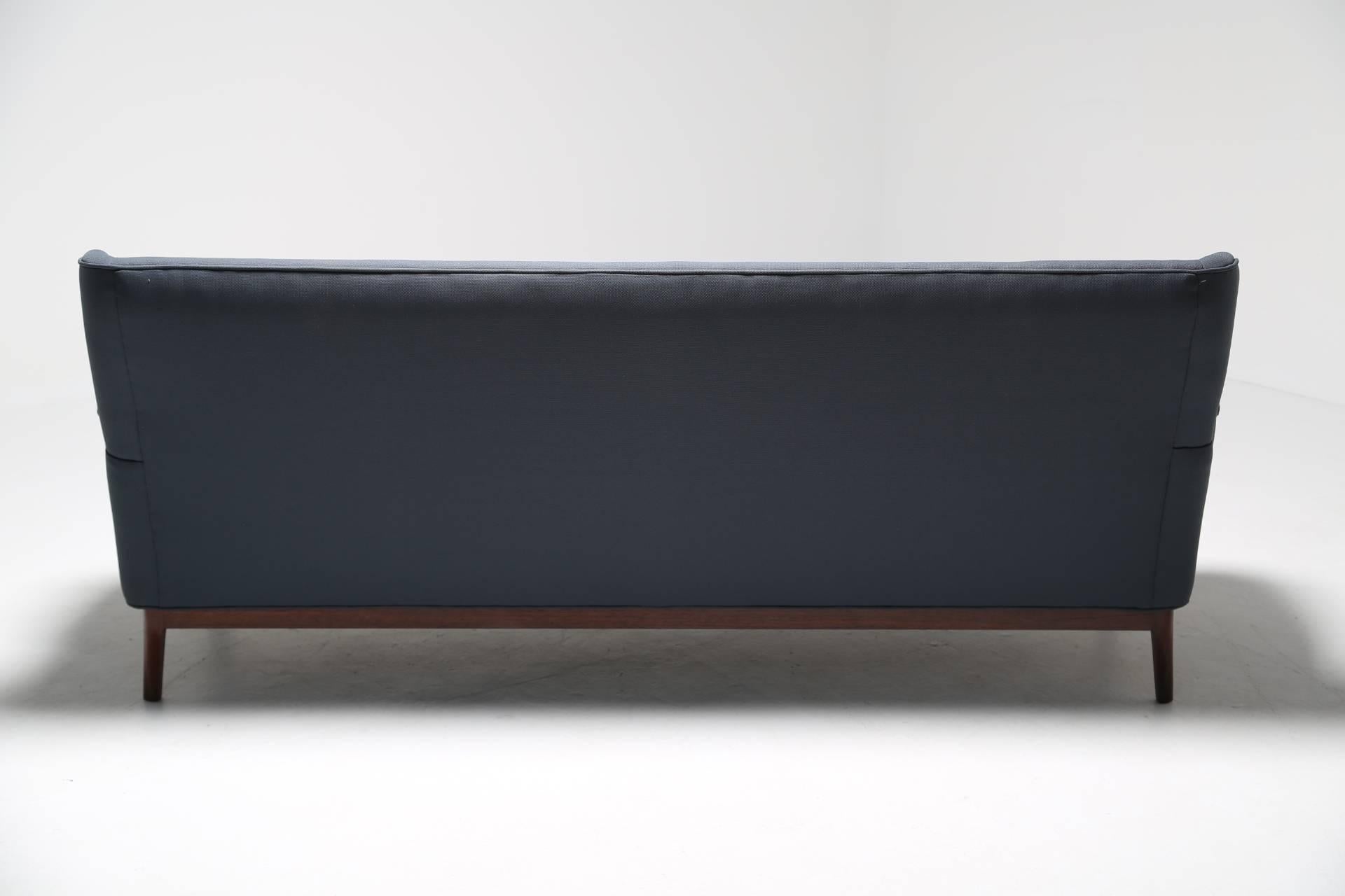 Fabric Arne Norell sofa with hardwood frame, Scandinavian modern 1960s.