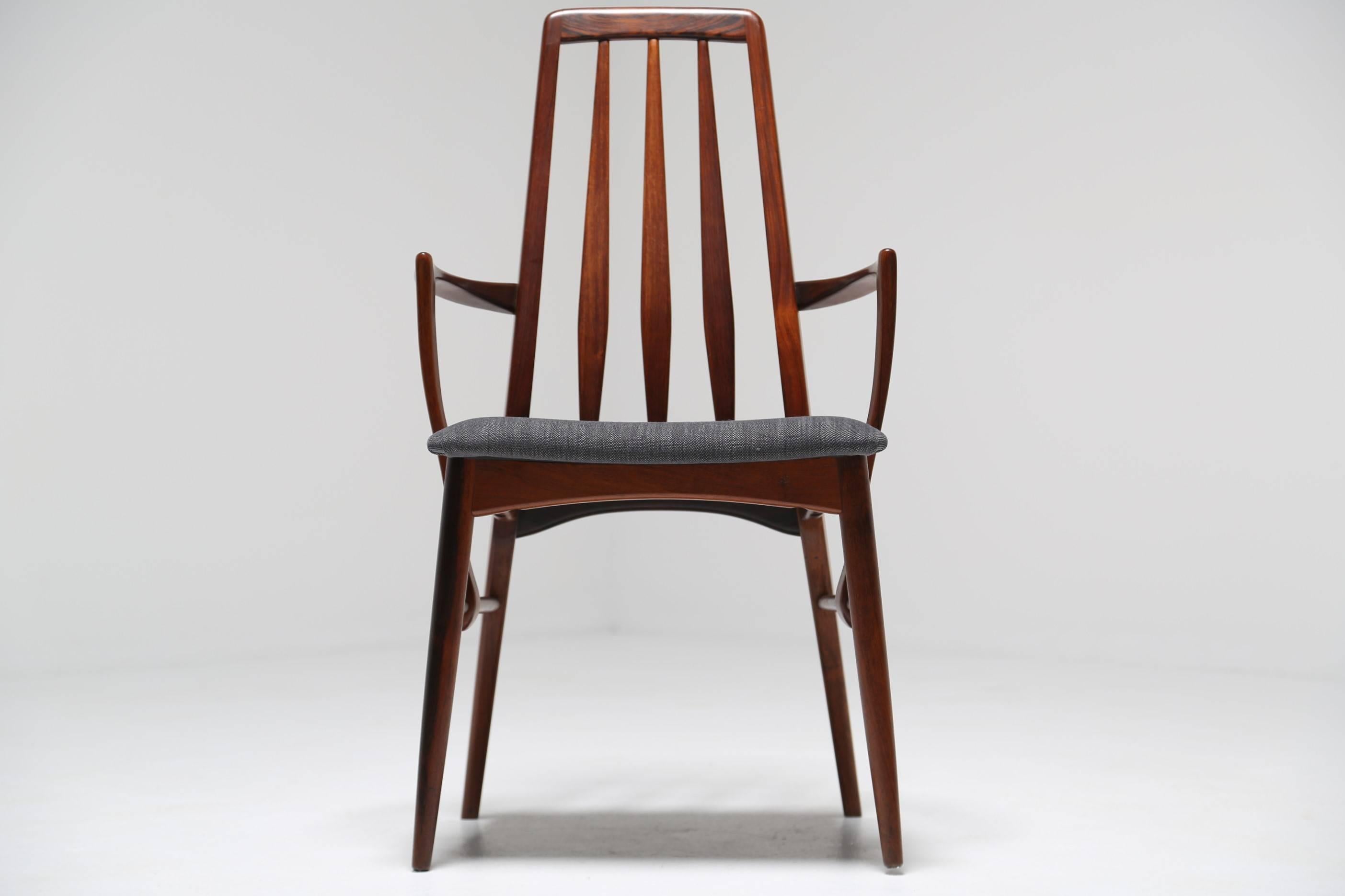 Niels Koefoed Danish hardwood dining chairs, Denmark 1960s. 1