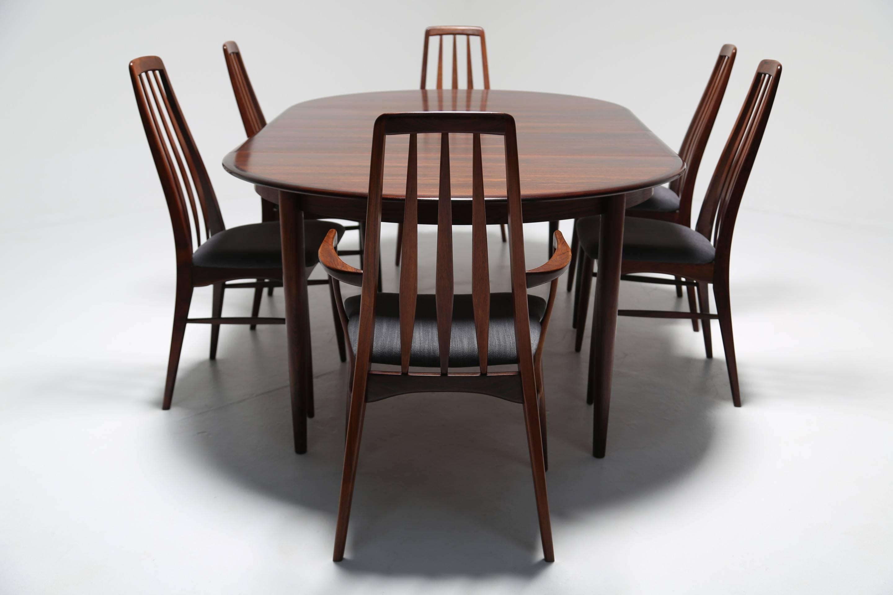 Niels Koefoed Danish hardwood dining chairs, Denmark 1960s. 3
