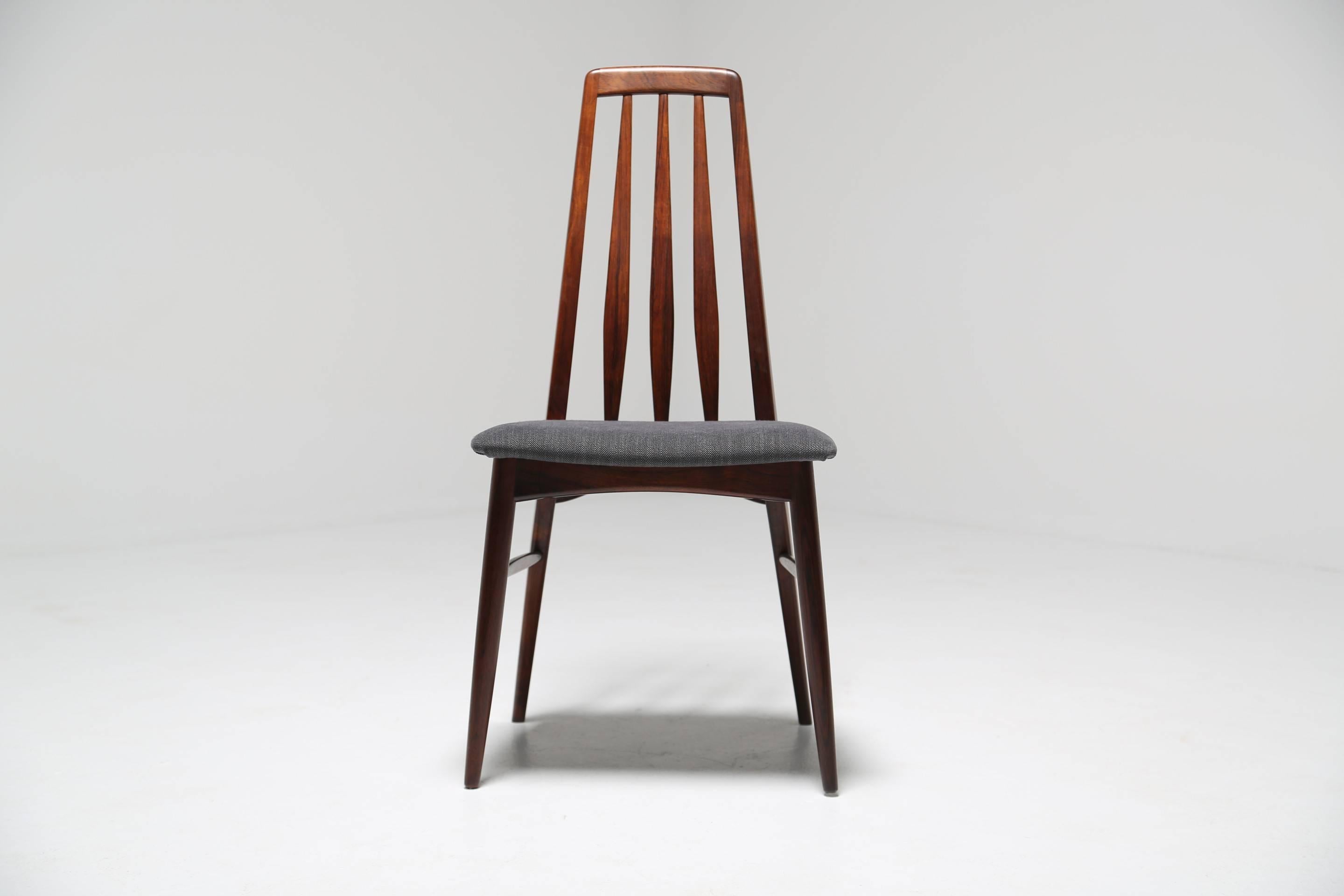Niels Koefoed Danish hardwood dining chairs, Denmark 1960s. 4