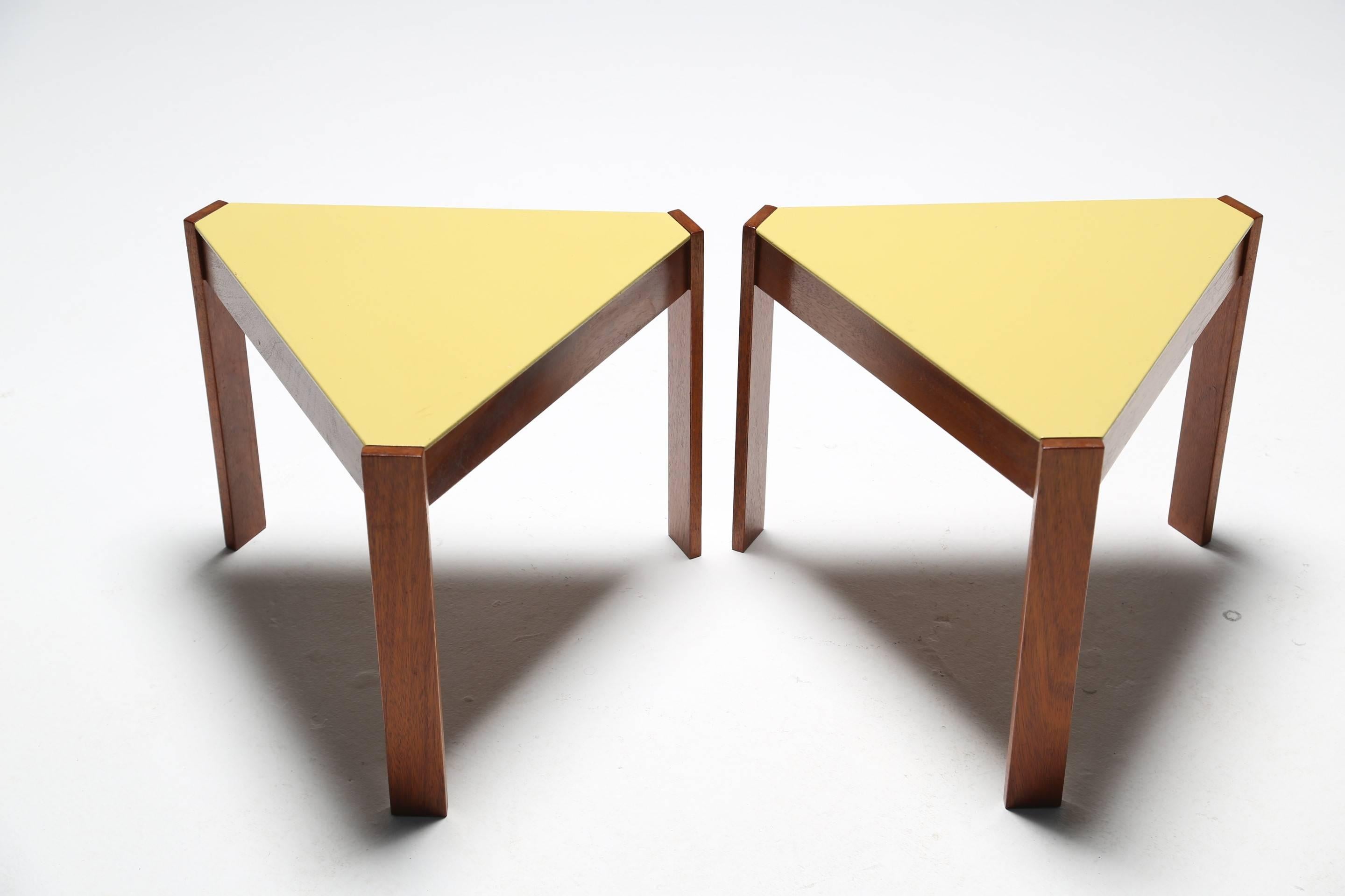 Mid-Century Modern Mid-Century Danish Triangular Teak Side Tables
