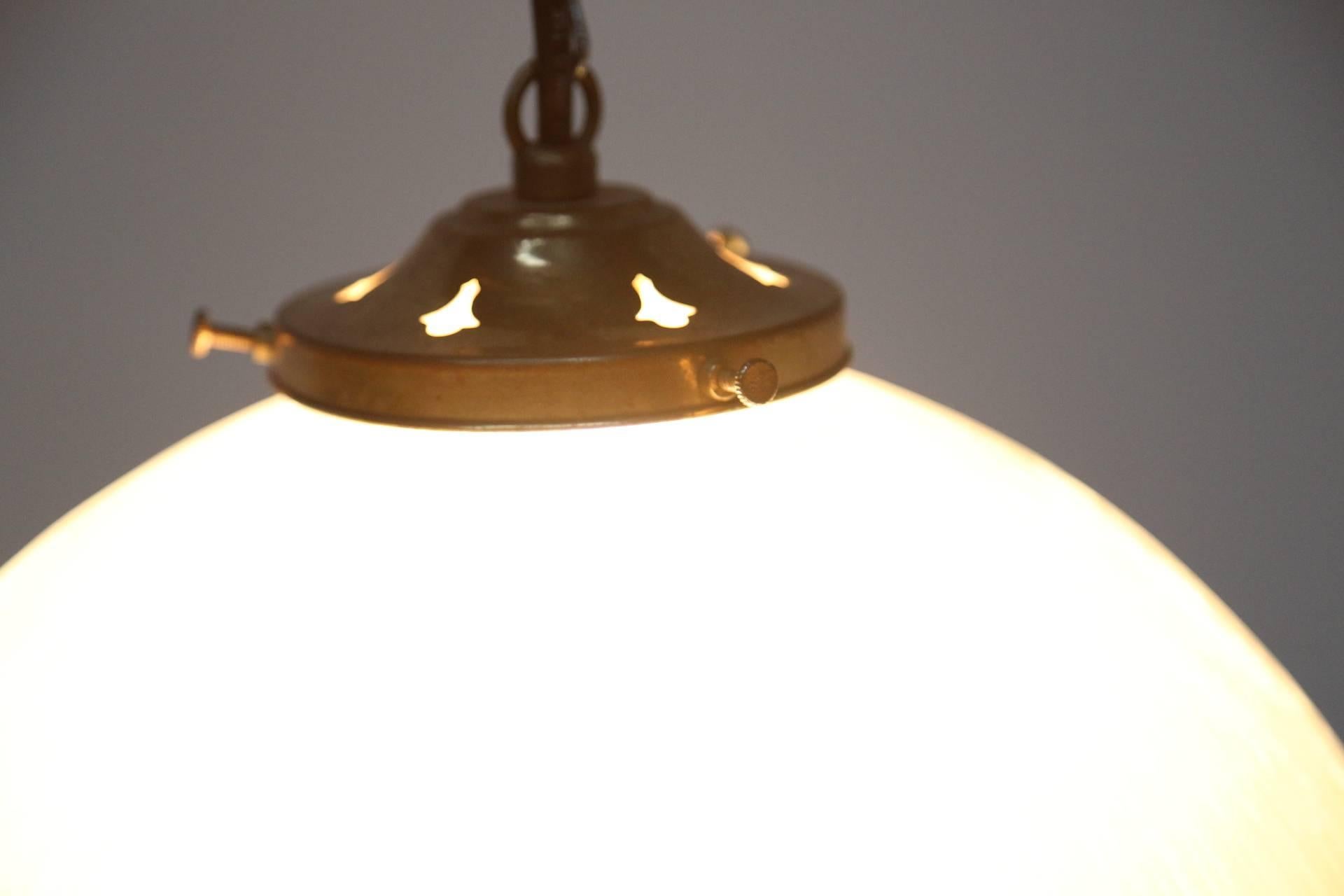 Mid-Century Large Industrial Holophane Lamp 4