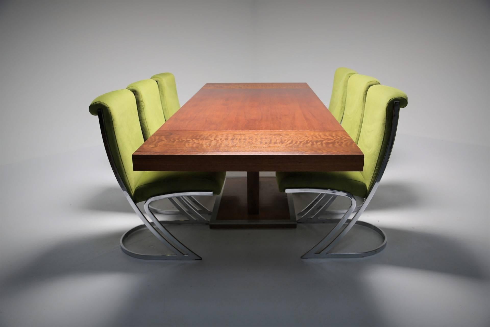 Mid-Century Modern Milo Baughman style walnut mid-century dining table by Founders