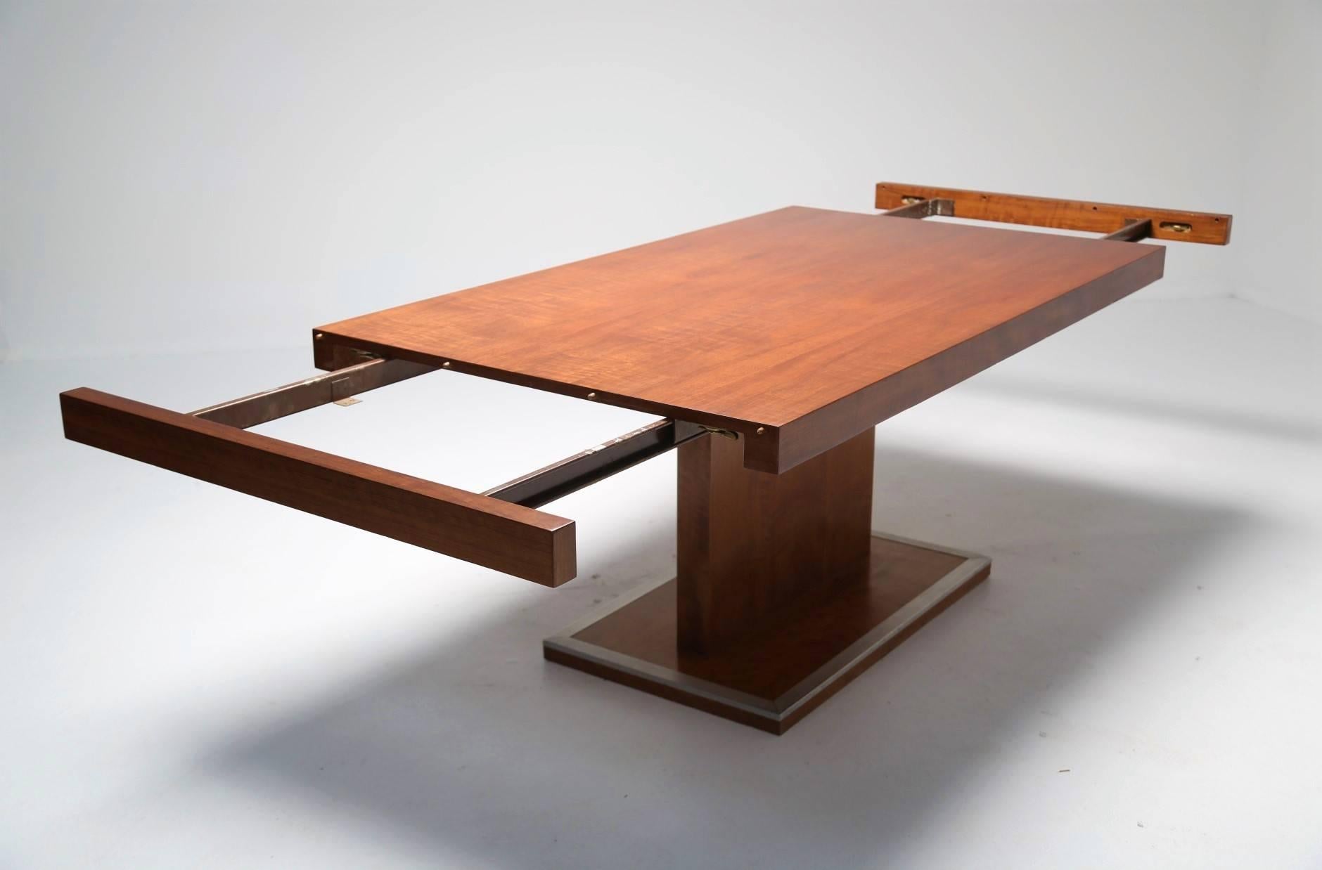 Milo Baughman style walnut mid-century dining table by Founders 1