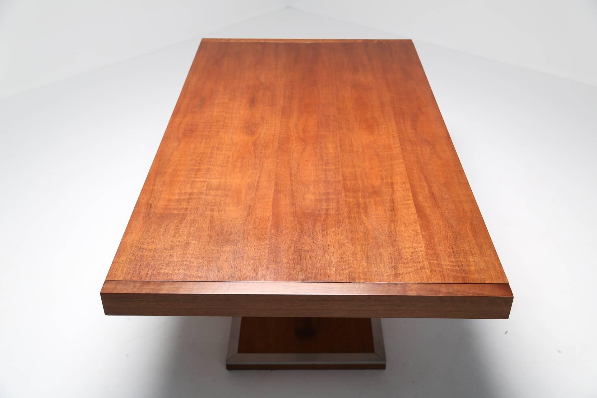 Milo Baughman style walnut mid-century dining table by Founders 2