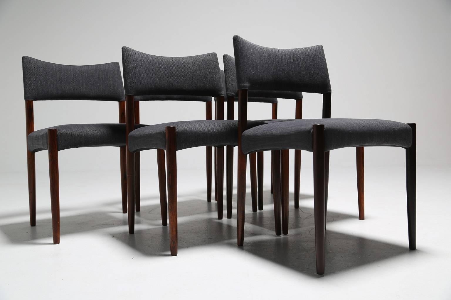 Fabric V.S Andersen mid century Danish dining chairs, Denmark 1960s