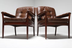 Pair of GöTe MöBler, Nässjö Leather Armchairs