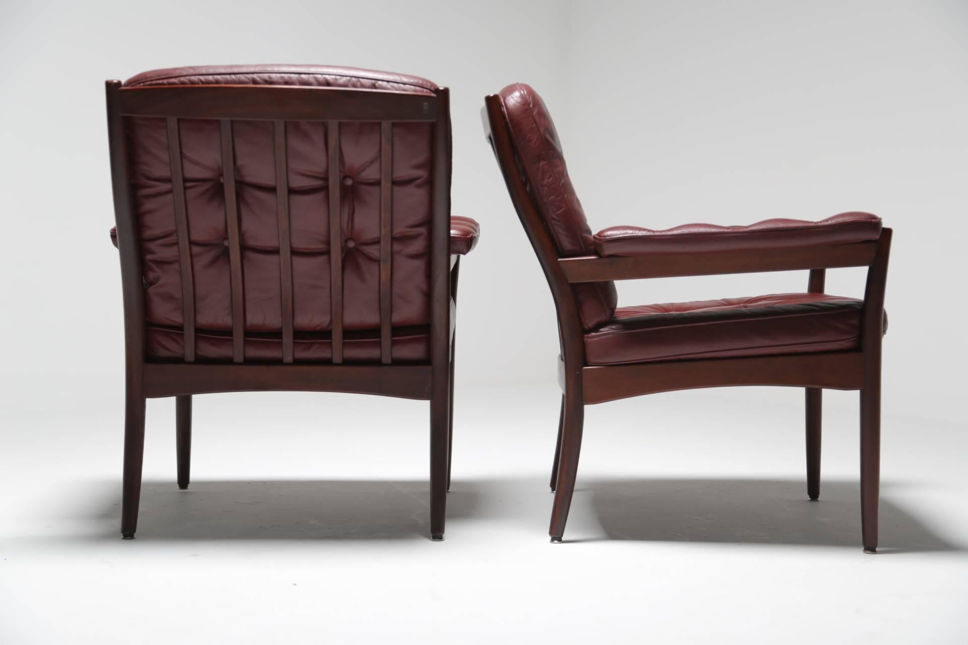 Gote Mobler Scandinavian modern leather armchairs 1
