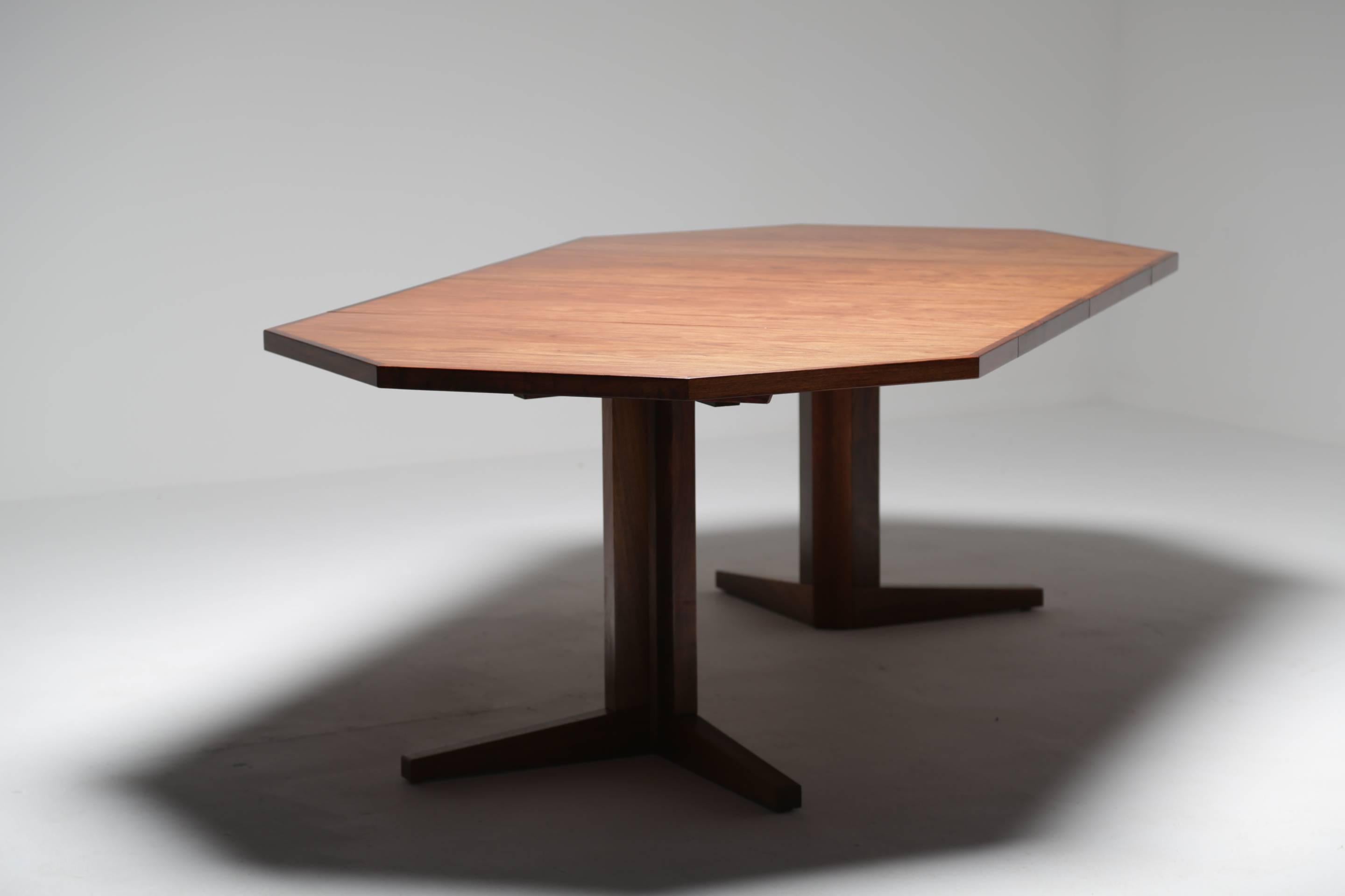 Joinery Midcentury Rosewood Octagonal Dining Table by Dyrlund, Denmark