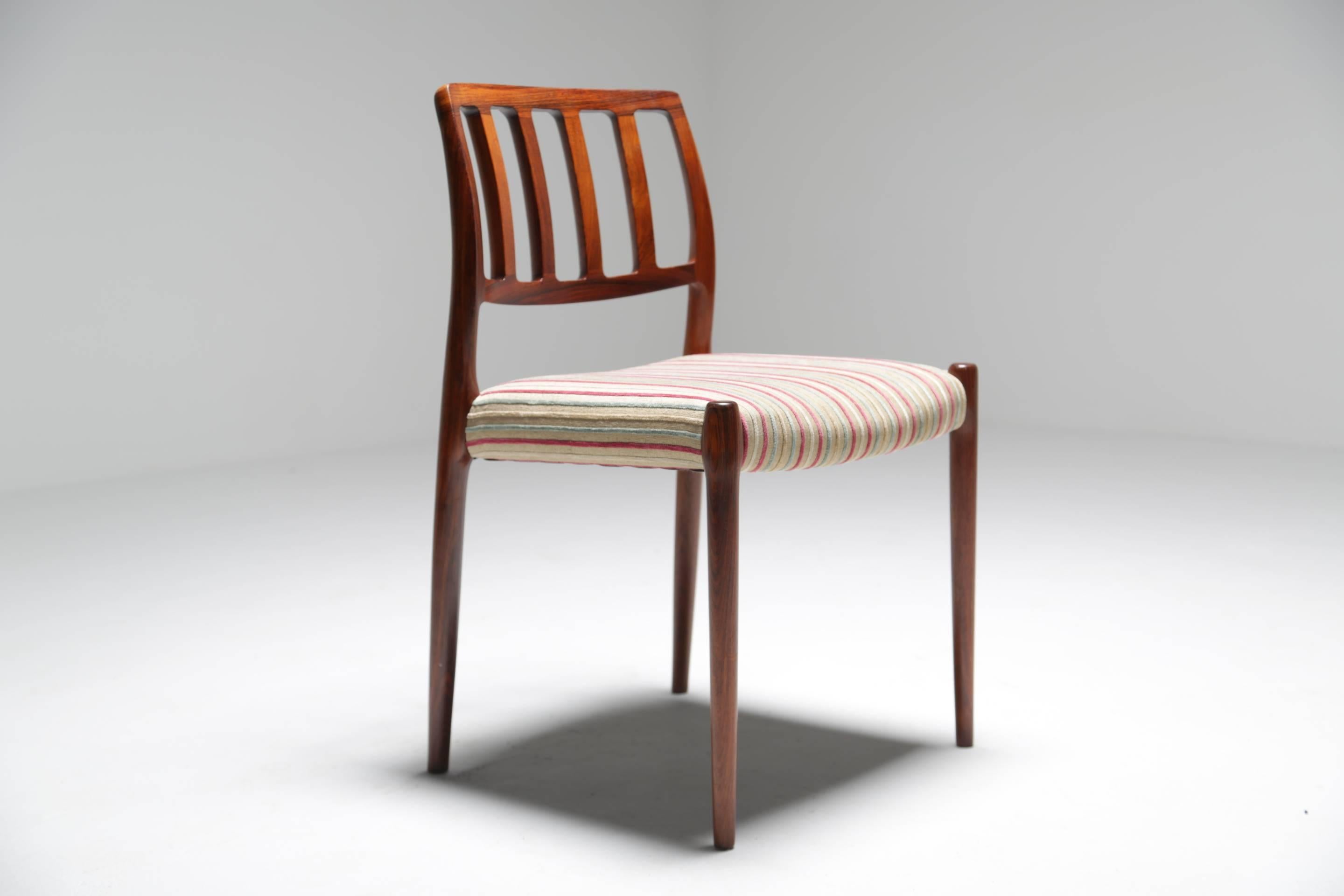 Joinery Niels O Moller Rosewood Dining Chairs, Model 83, Set of Six, Denmark