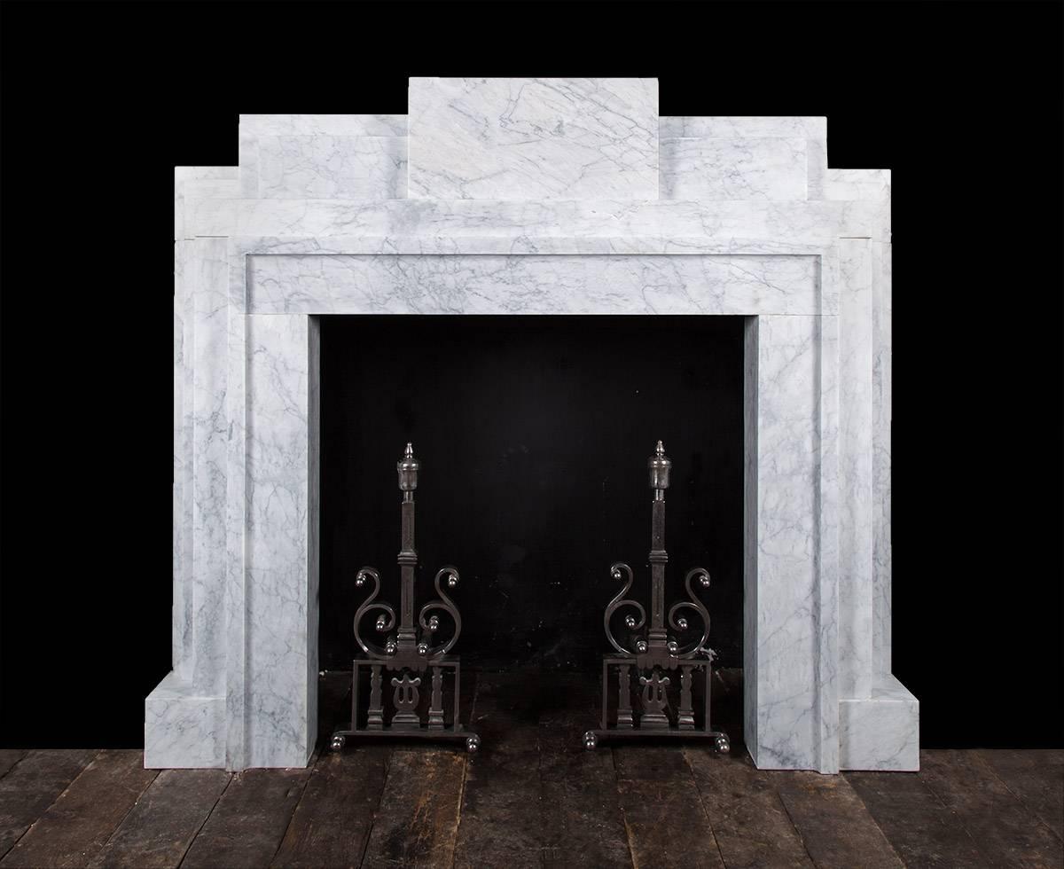 Northern Irish Art Deco Style Carrara Marble Mantel