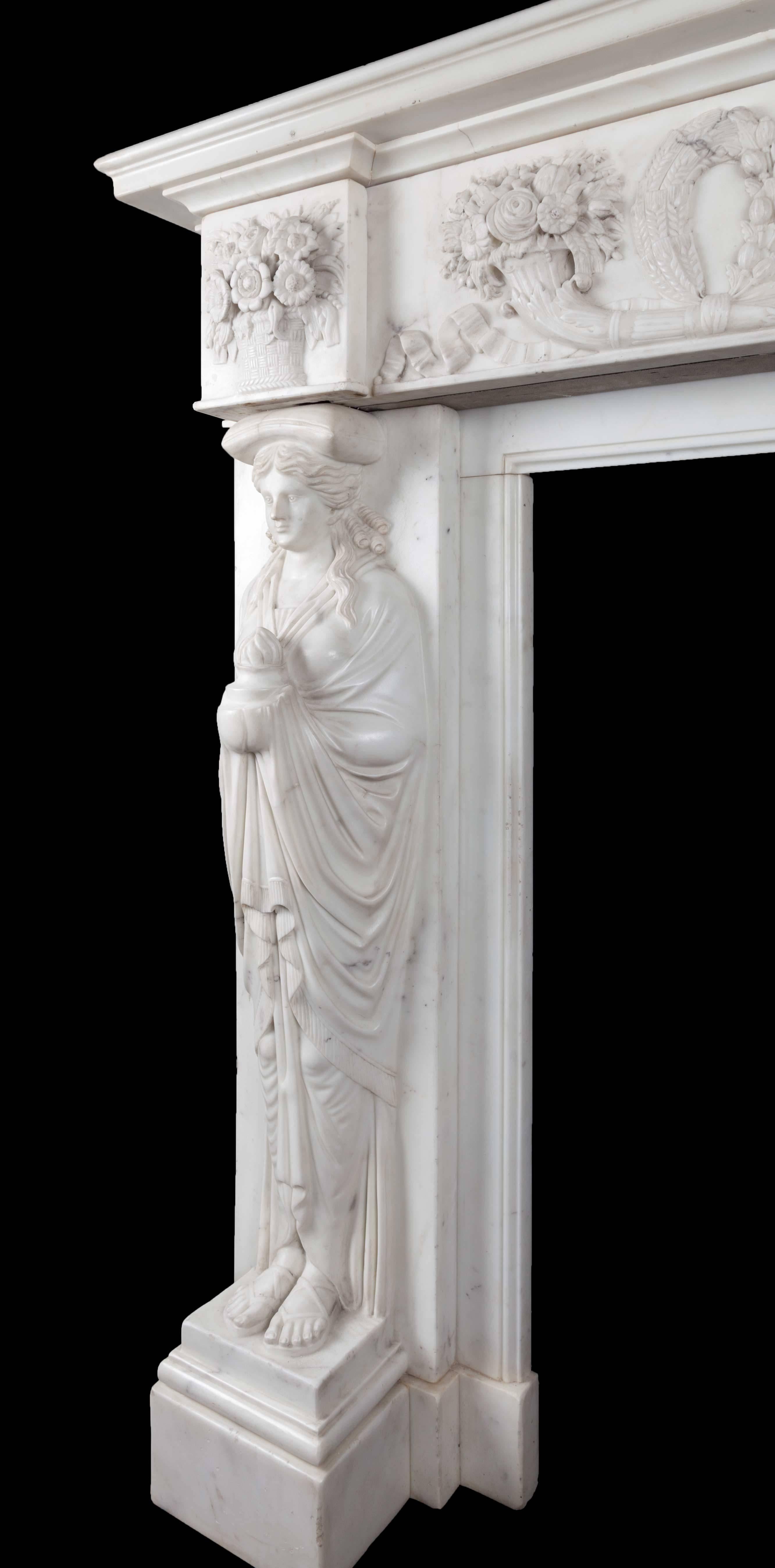 Italian Antique Marble Fireplace