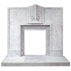 Antique Ryan & Smith Mackintosh, Art Deco Style Carrara Marble Fireplace