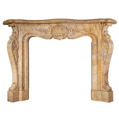 Antique Sienna Marble Fireplace in the Rococo Revival Style