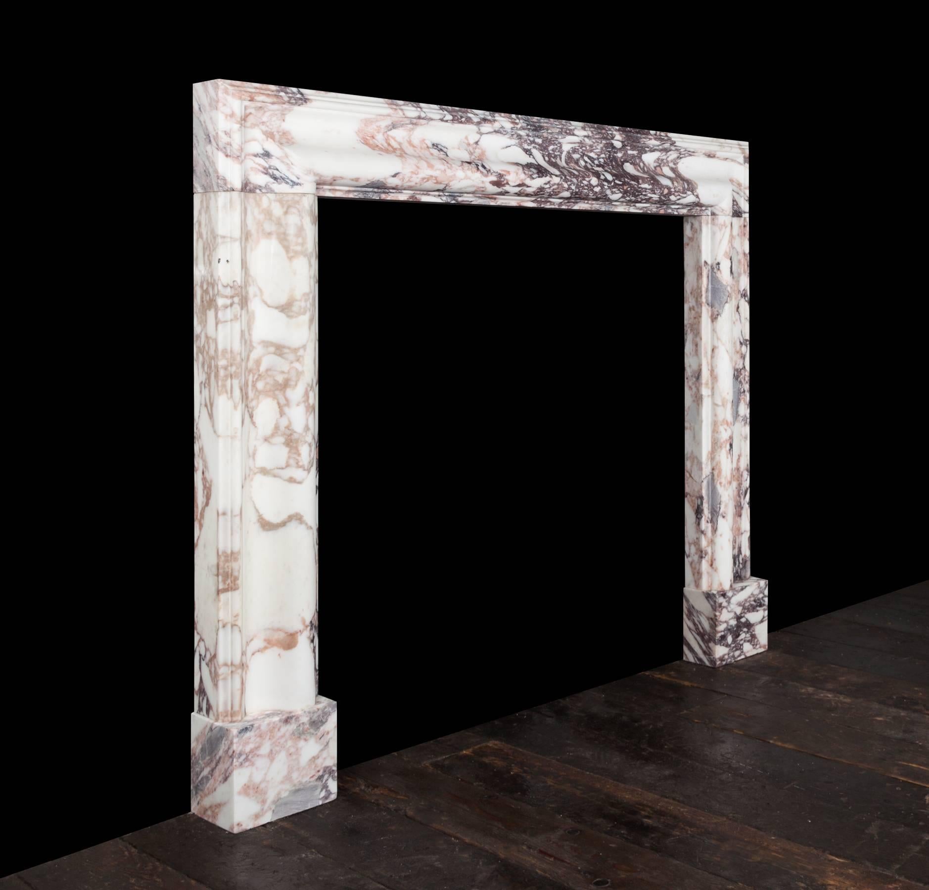 Northern Irish Breccia Medici Marble Bolection Fireplace by Ryan & Smith