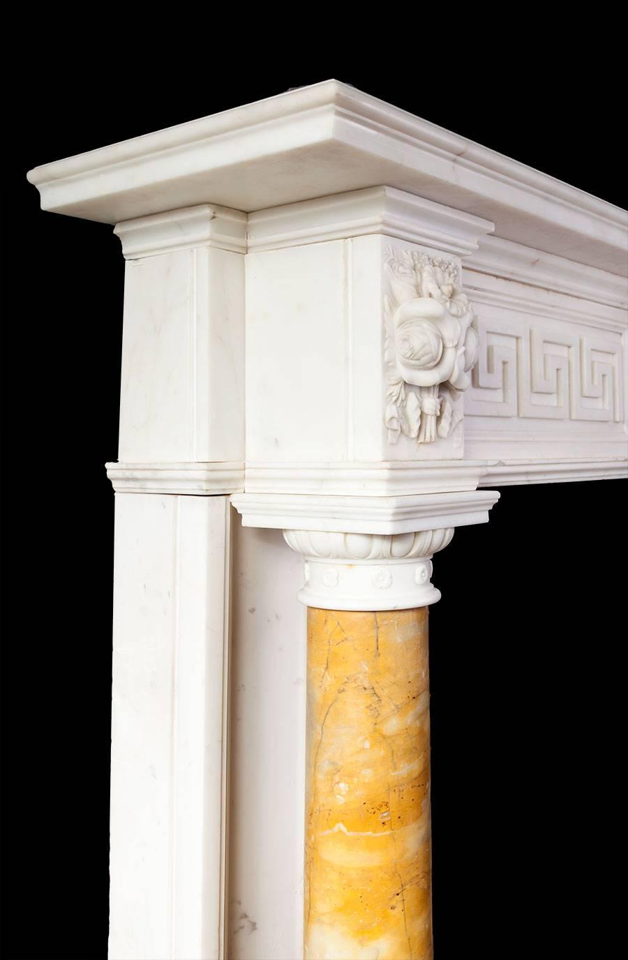 Antique Regency Statuary Marble Fireplace In Excellent Condition For Sale In Tyrone, Northern Ireland